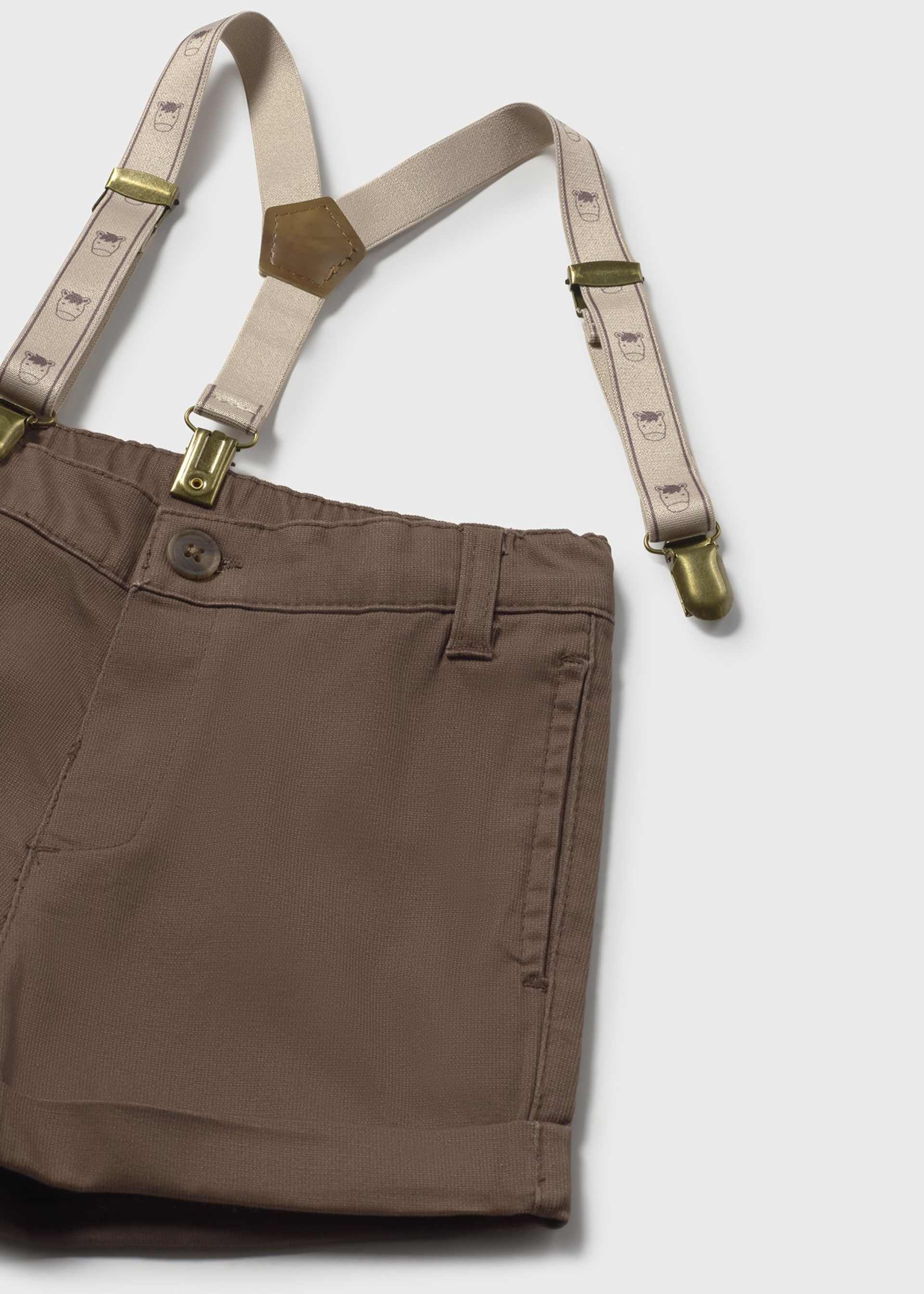 Bermuda piqué con bretelle neonato