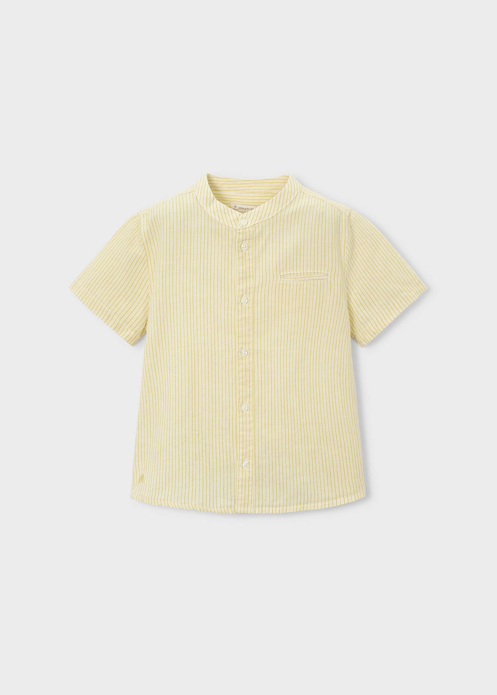 Camicia in lino collo alla coreana bambino