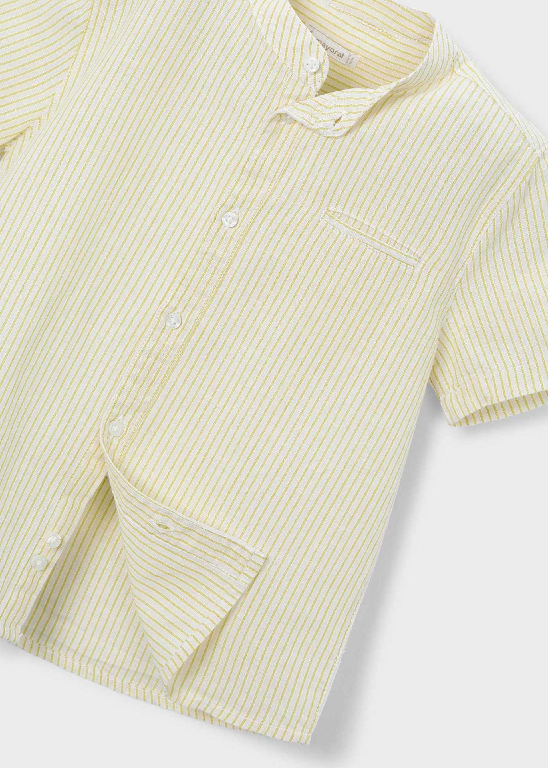 Camicia in lino collo alla coreana bambino