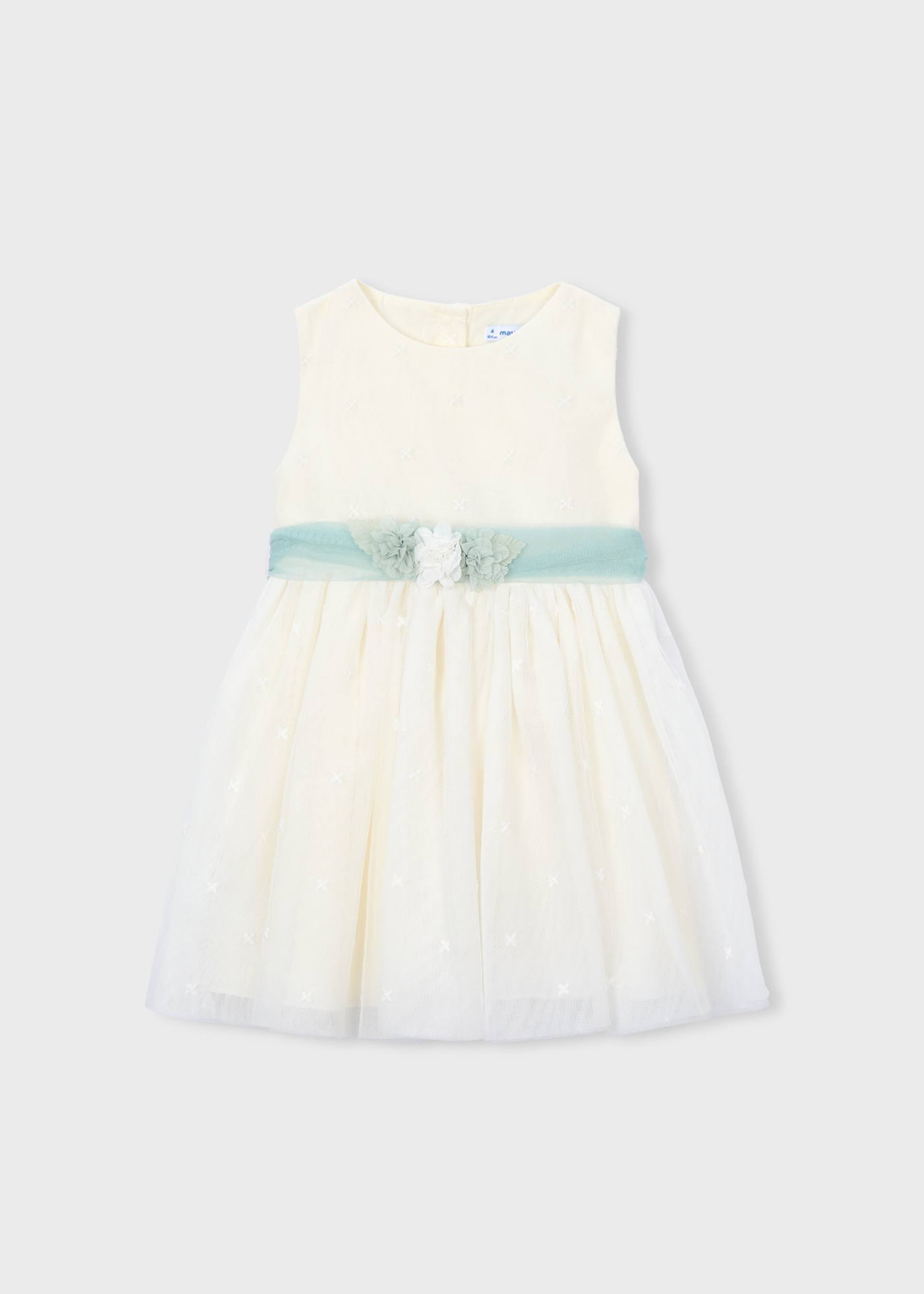 Vestido cerimónia tule bordado menina
