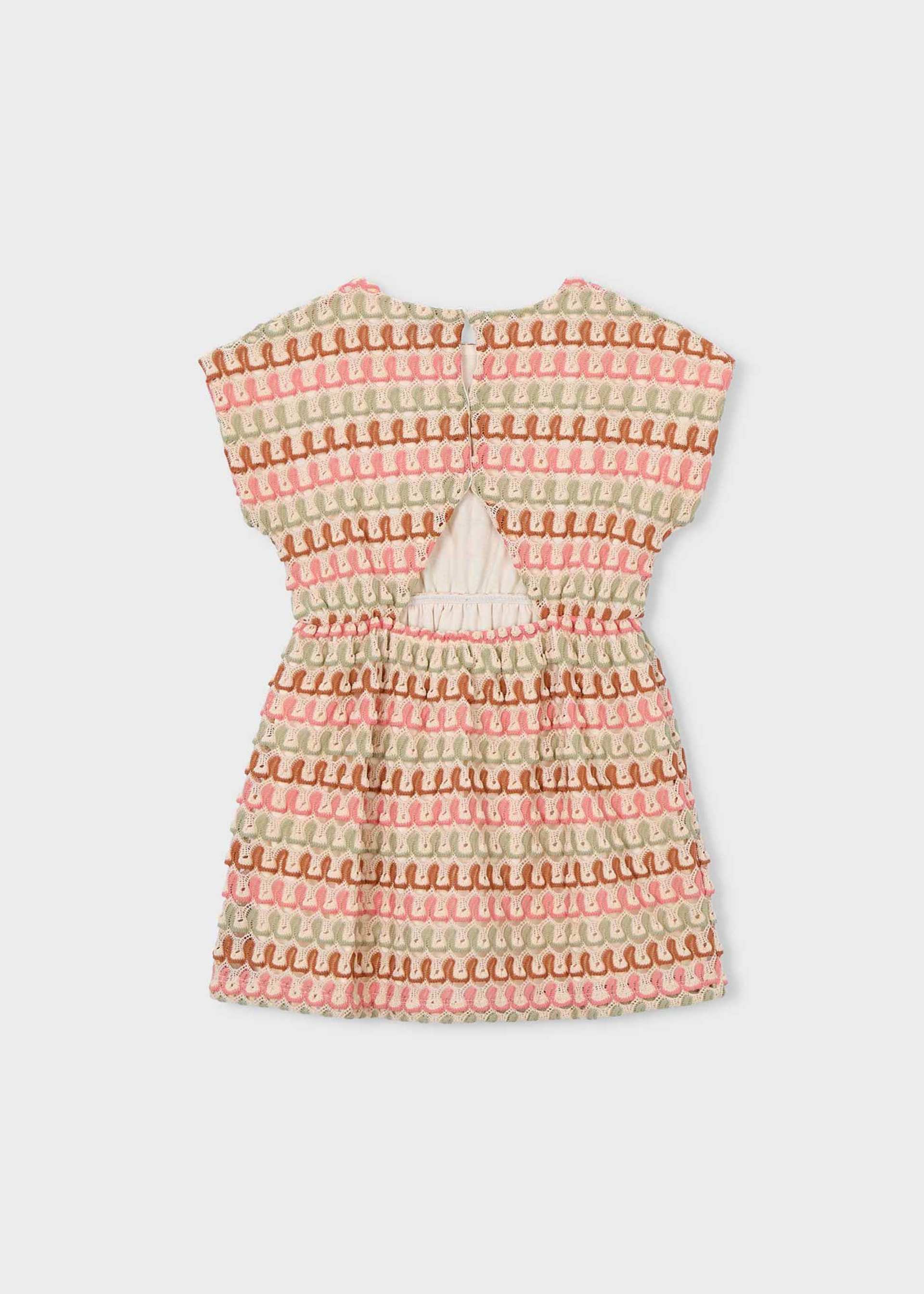 Robe multicolore en crochet fille