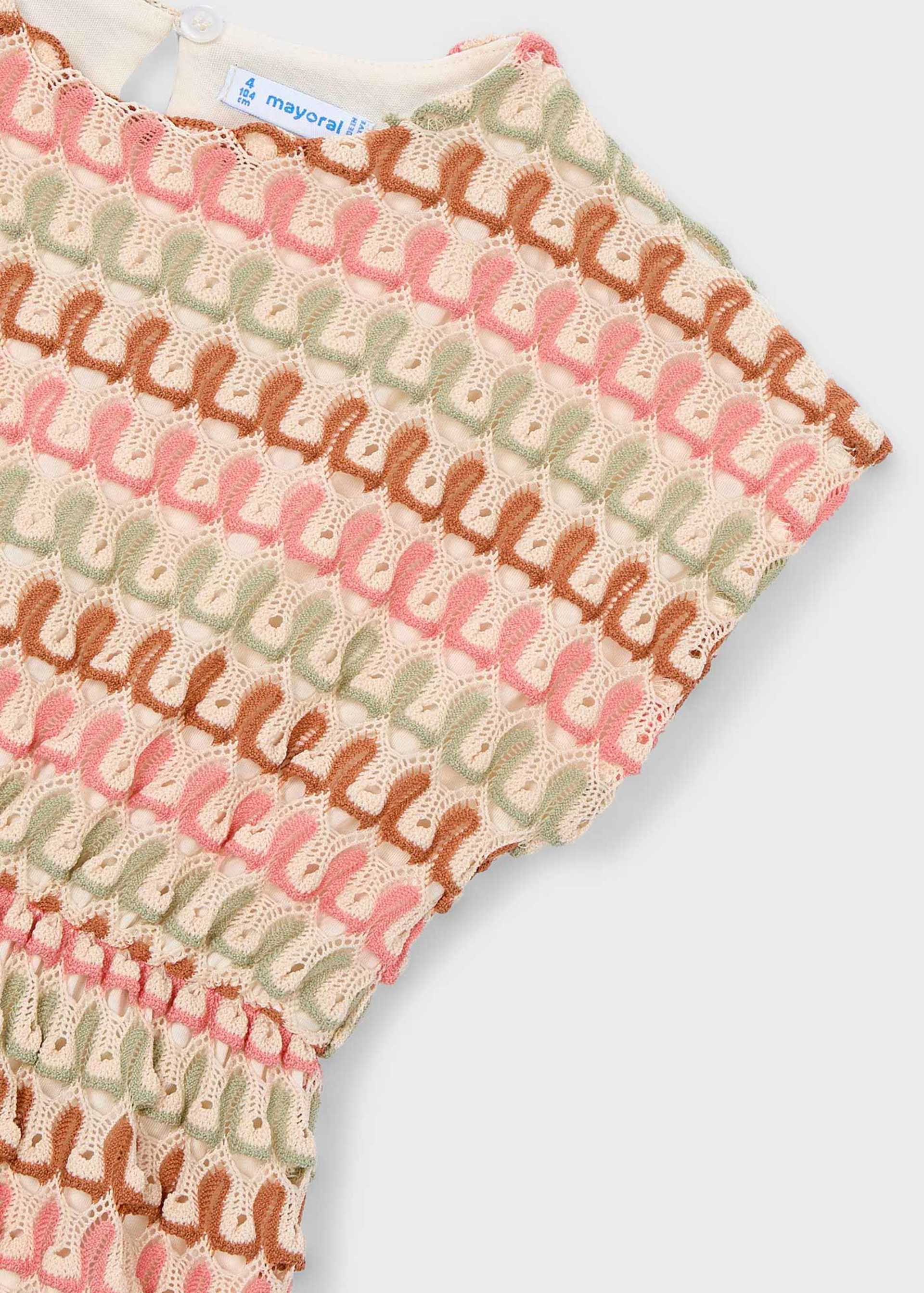 Girl multicolour crochet dress