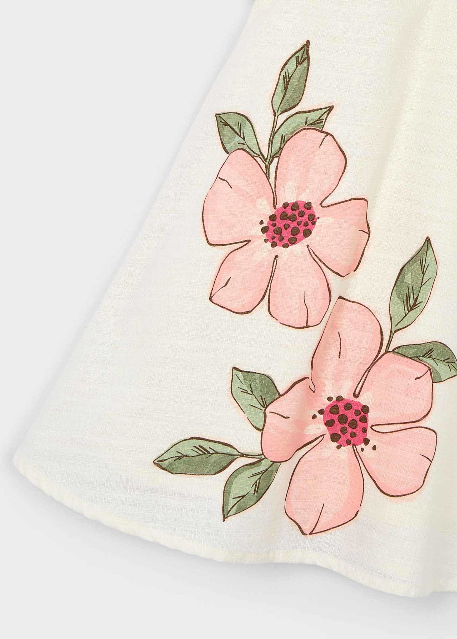 Kleid mit Leinenanteil Blumen Mädchen