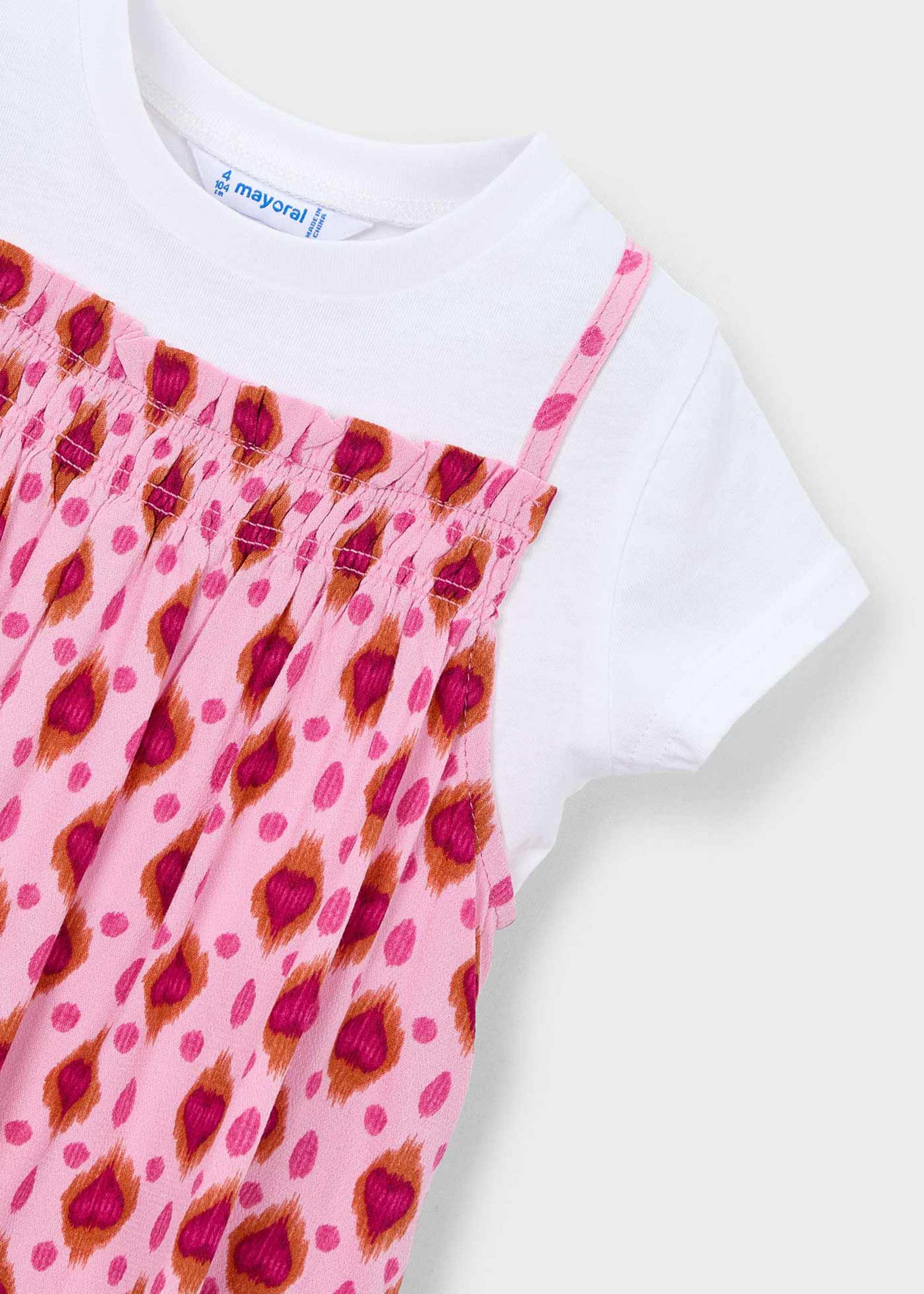 Print combination dress girl