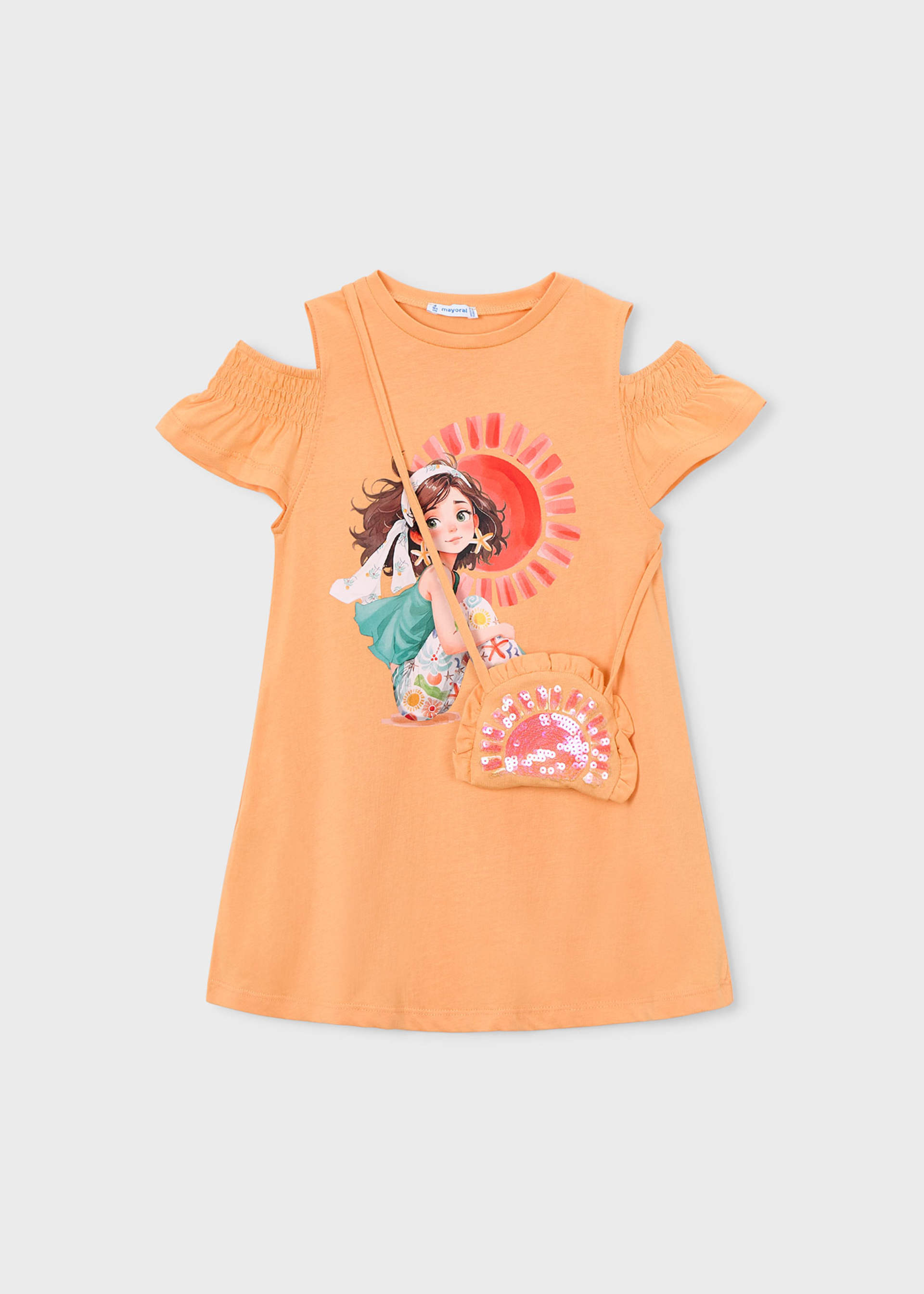 Girl Cutout Dress and Purse Set