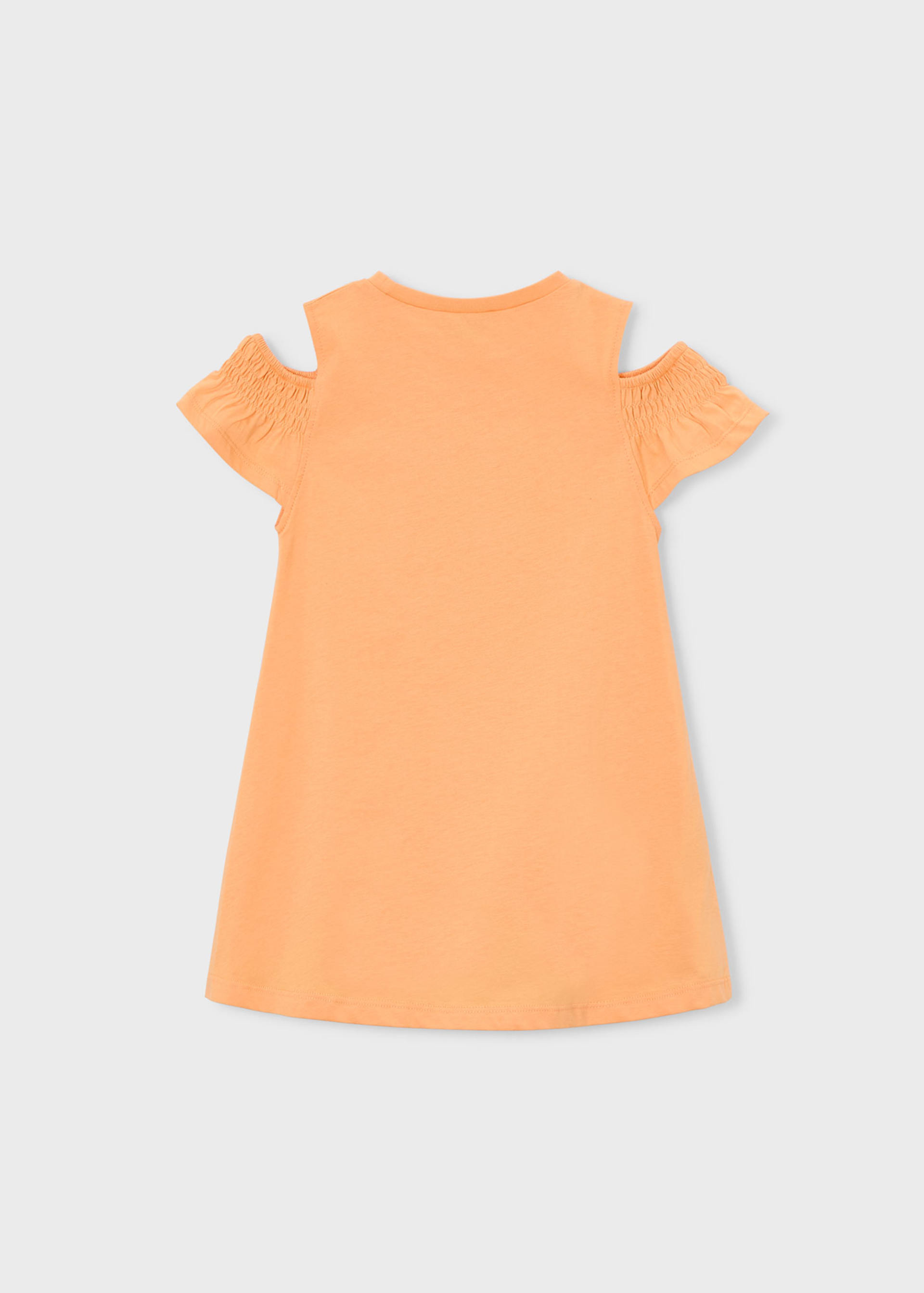 Dress with slits and handbag for girls