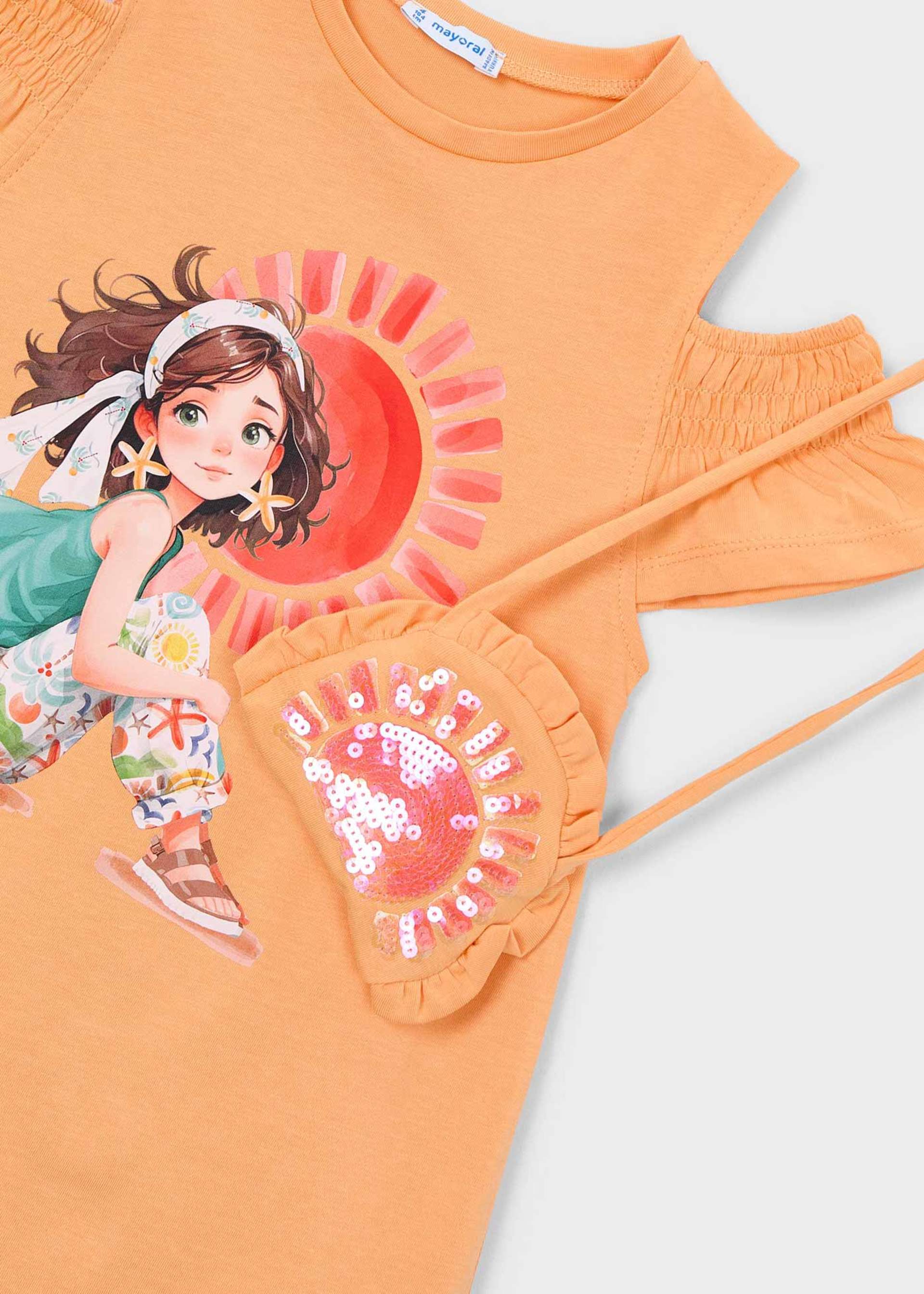 Robe à fentes avec poche fille