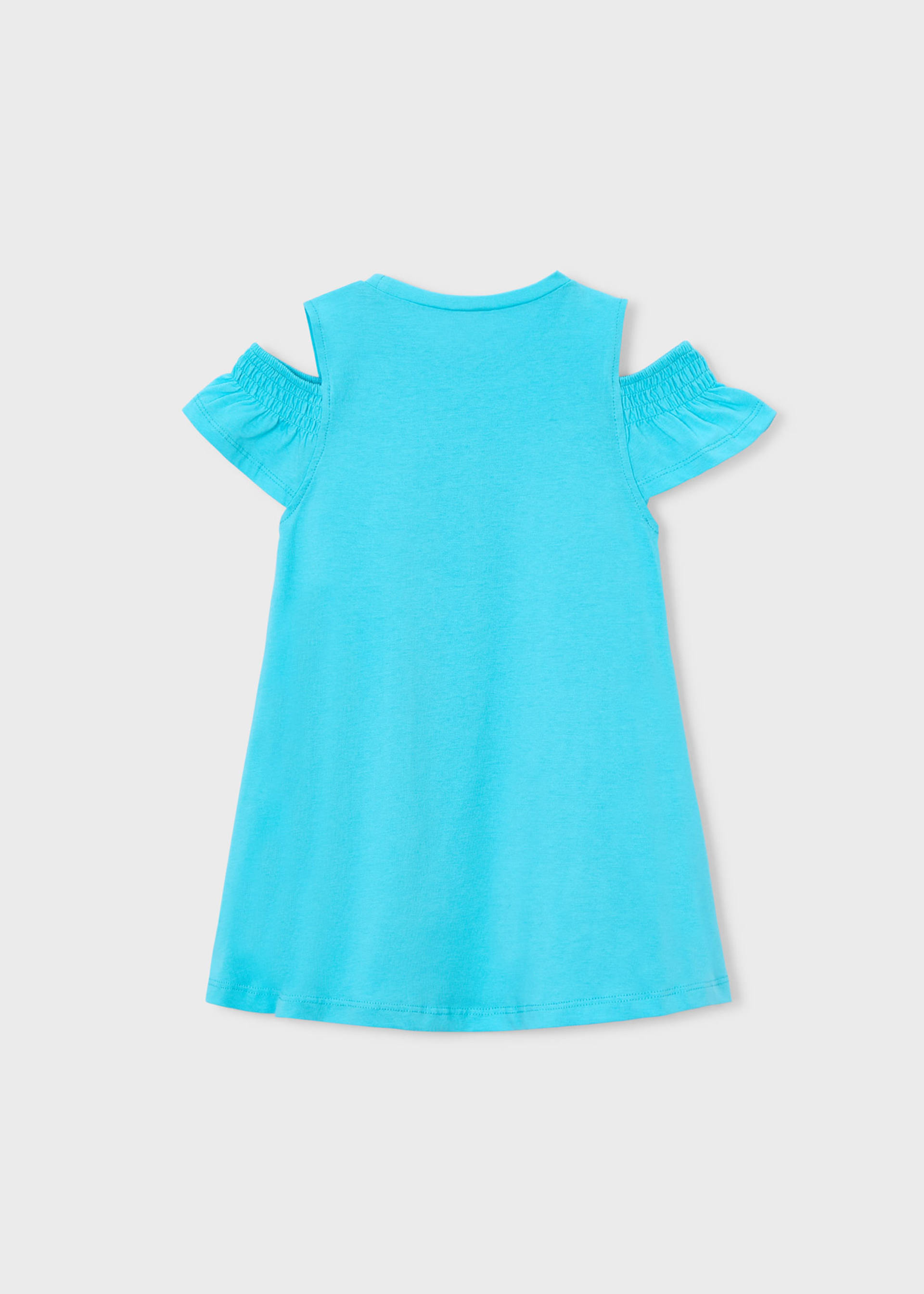 Dress with slits and handbag for girls