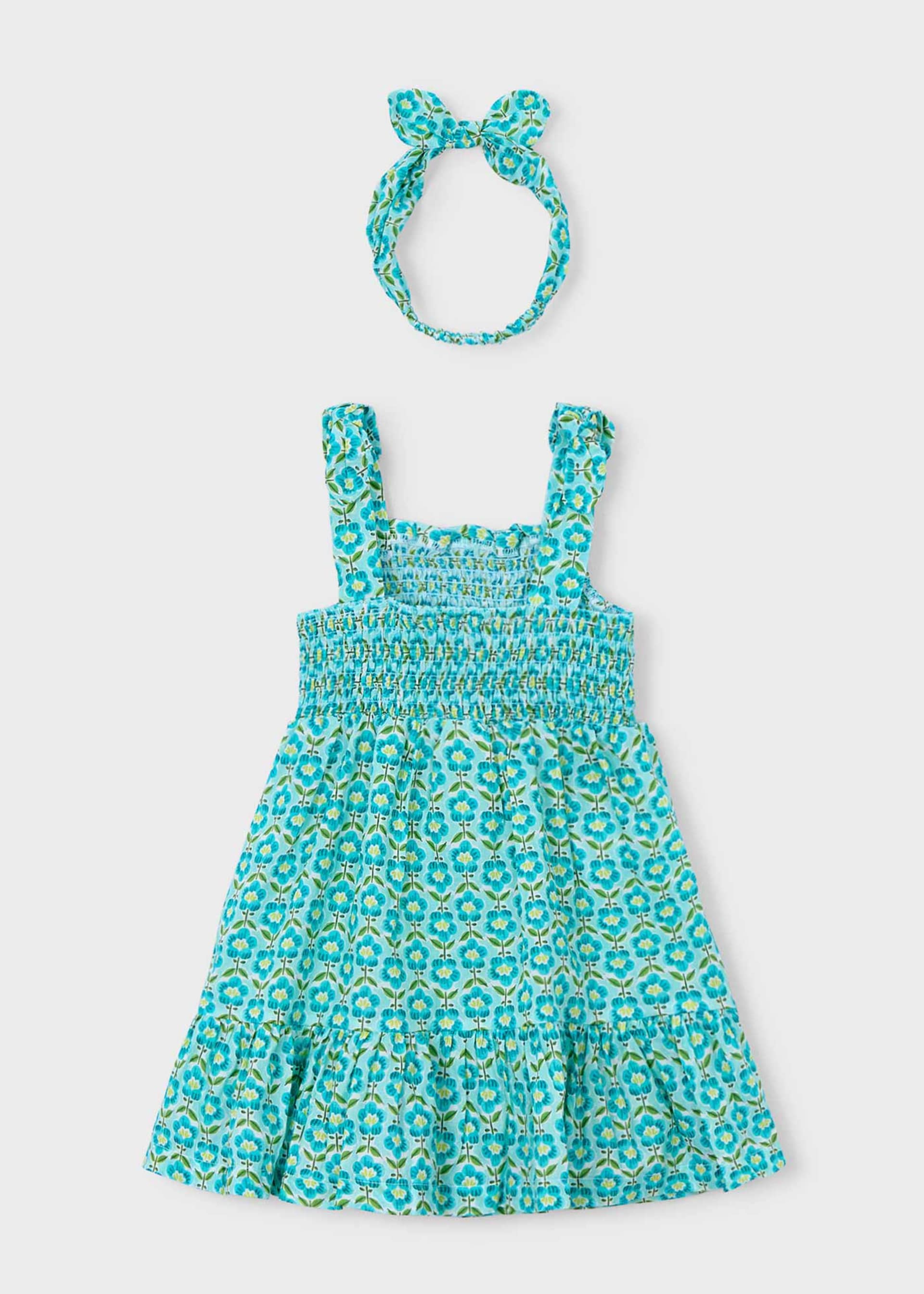 Girl Printed Dress with Headband