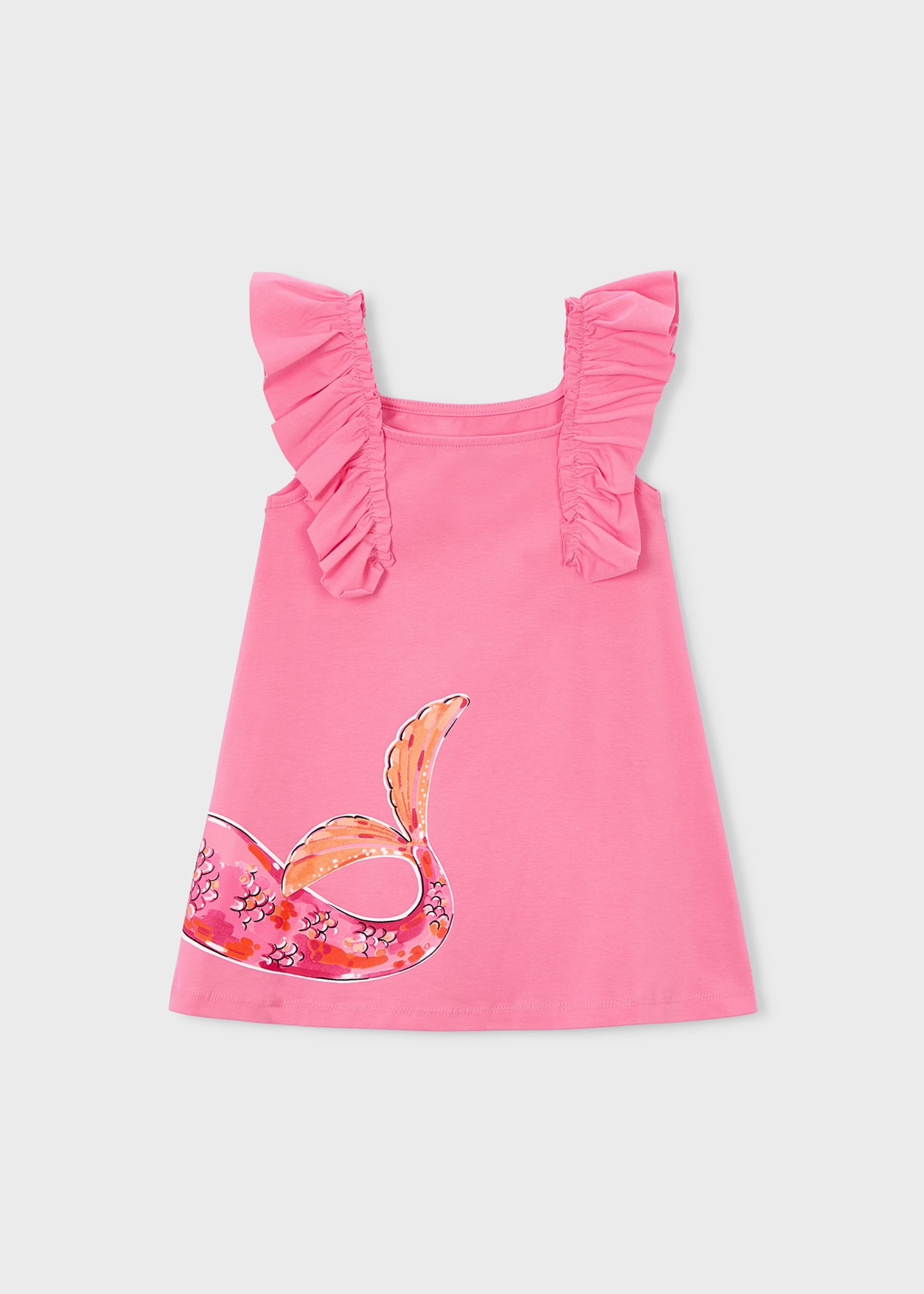 Vestido punto volantes niña