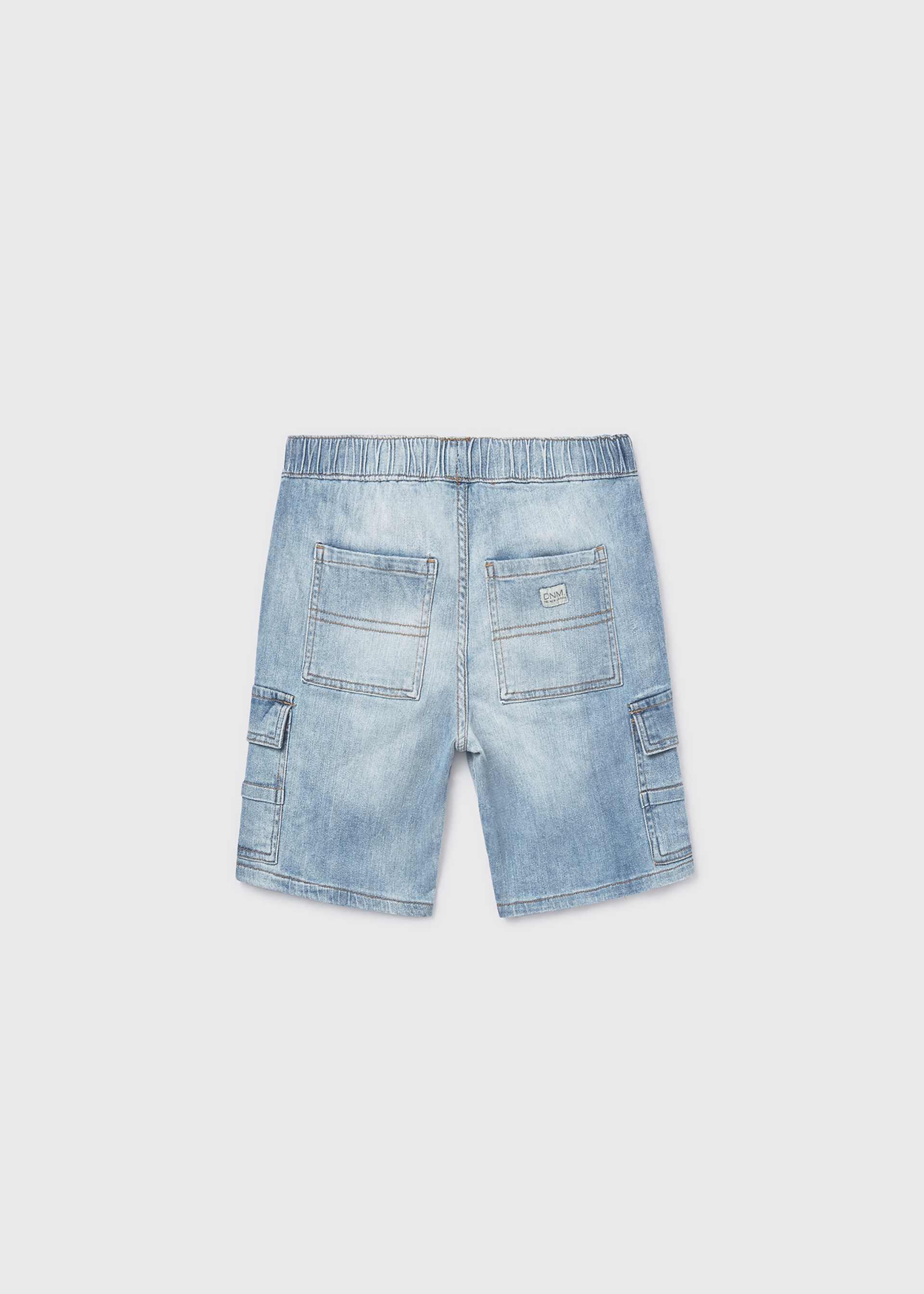 Bermuda en denim cargo garçon