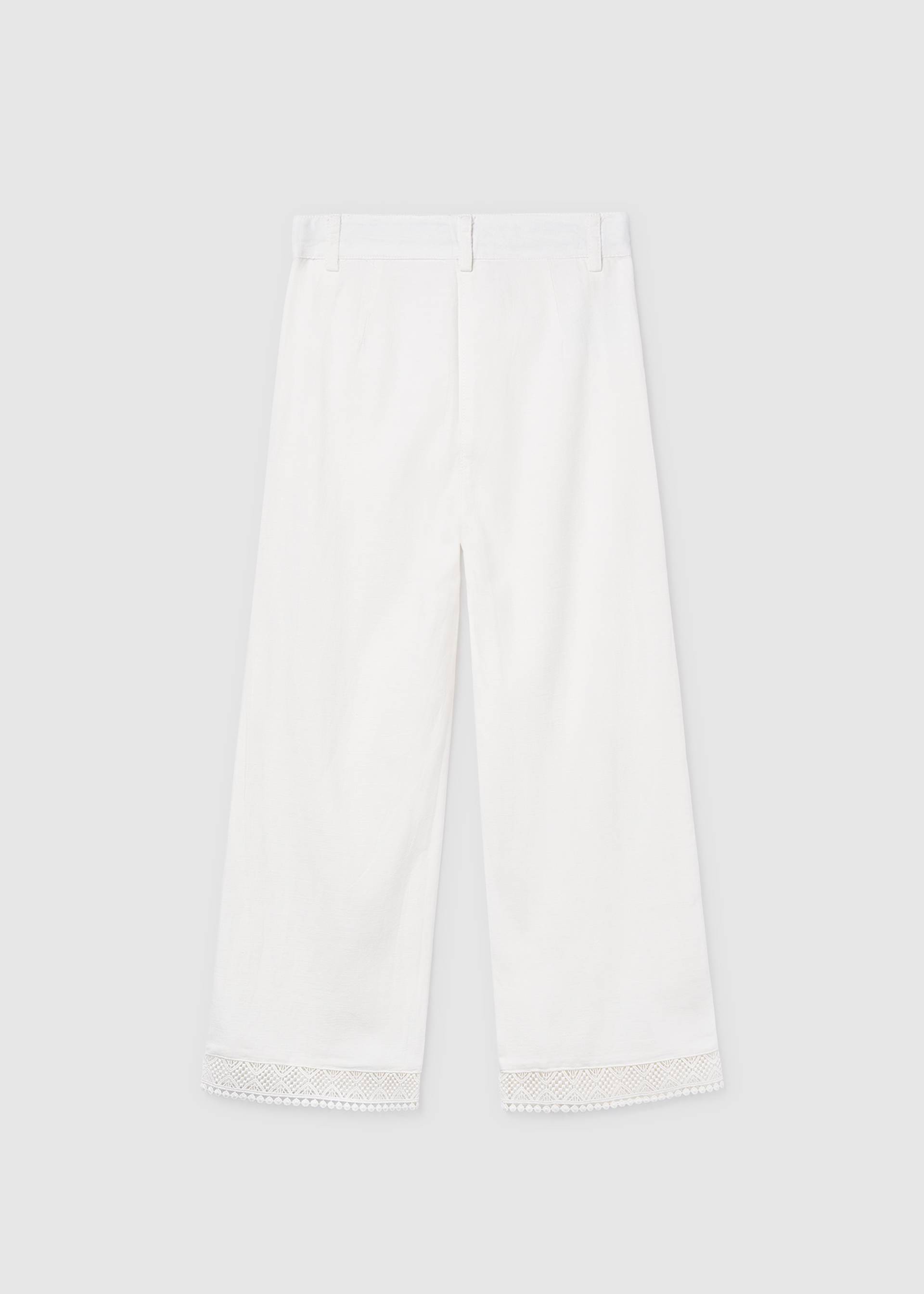 Pantalón largo cinta bordada chica