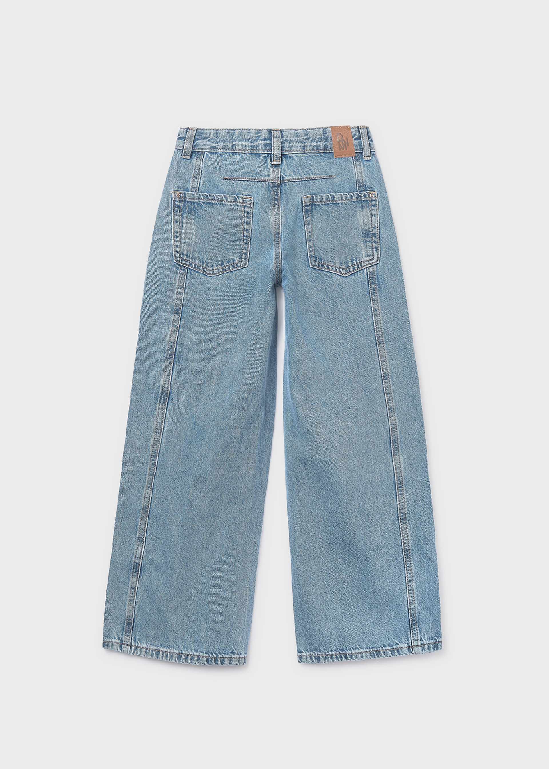 Pantalón largo vaquero wide leg chica
