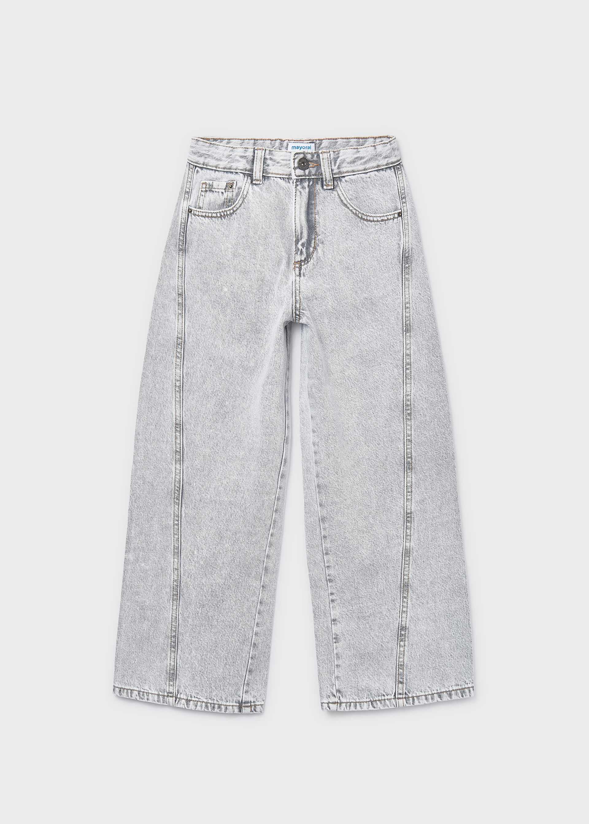 Pantalón largo de mezclilla wide leg chica