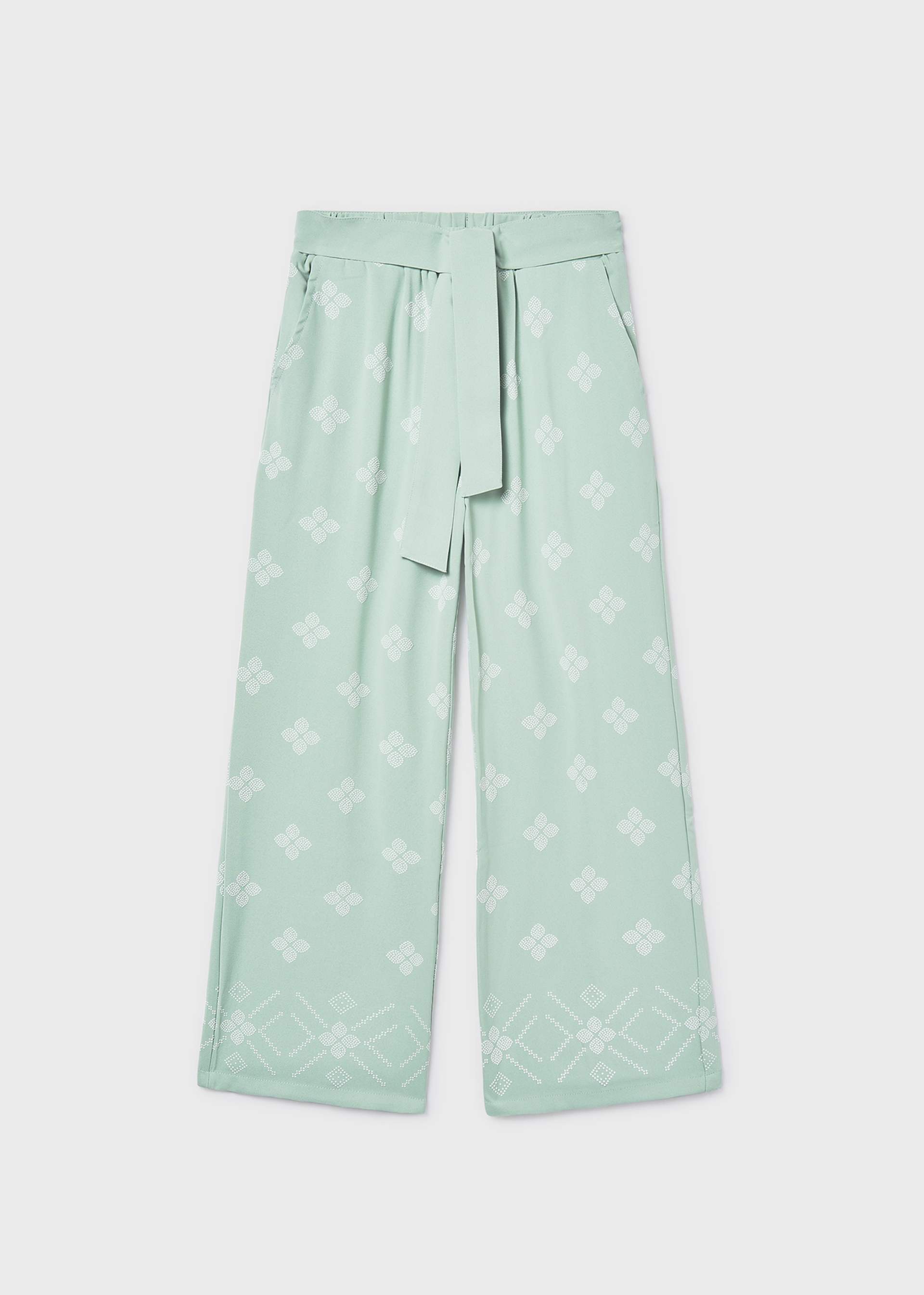Pantaloni lungi cu imprimeu fata