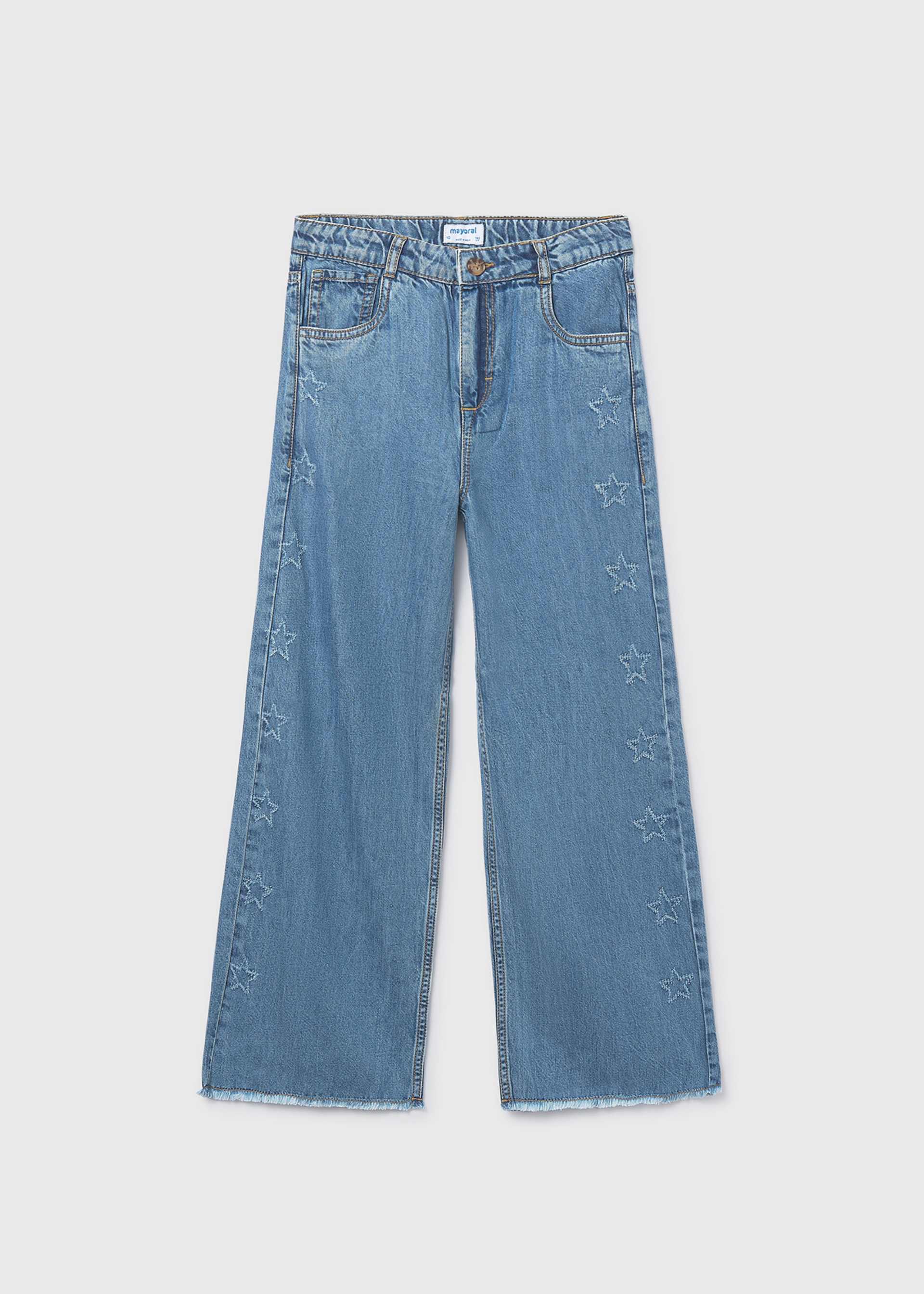 Pantalón largo de mezclilla fluido