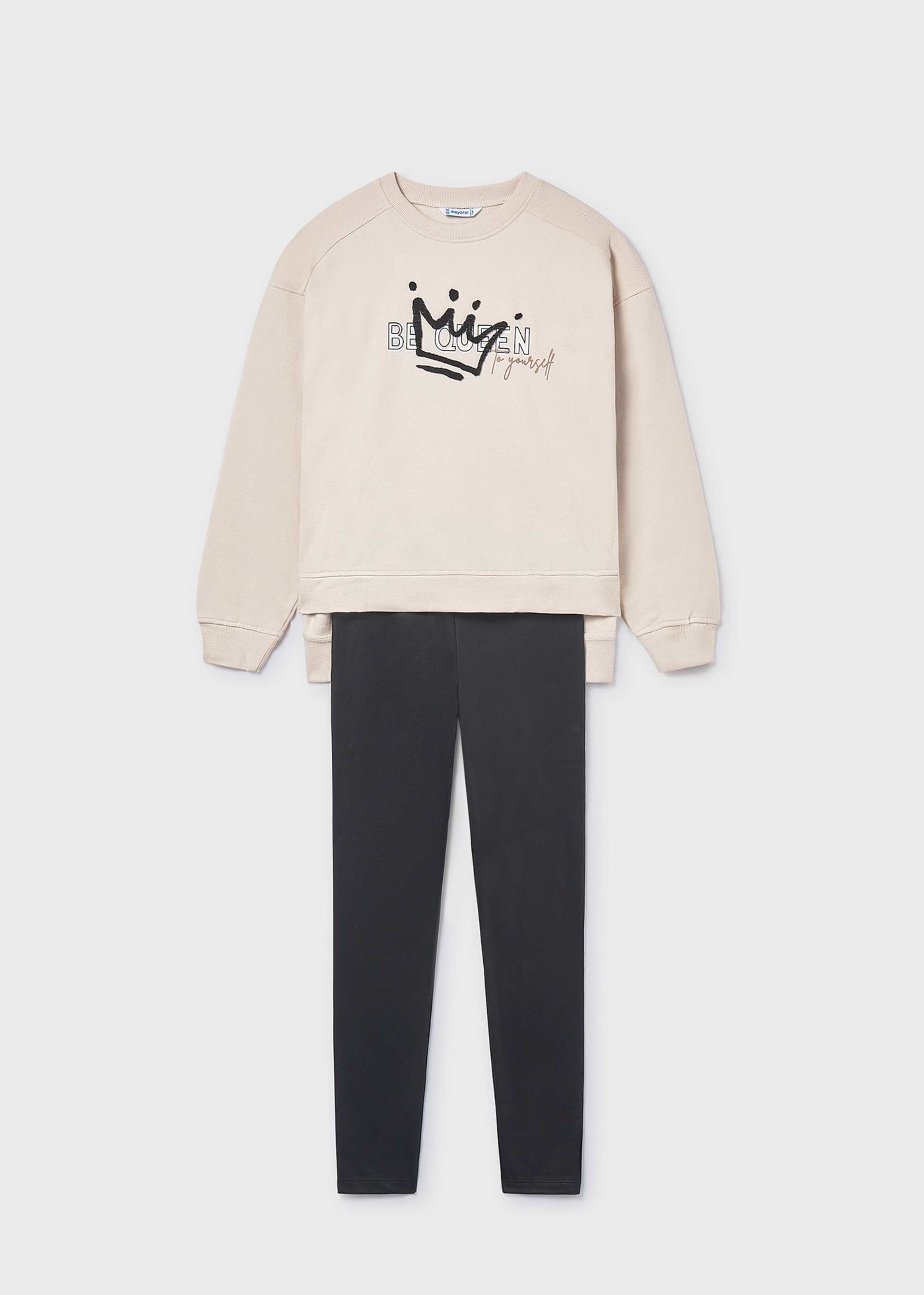 Conjunto leggings e sweat relevo rapariga