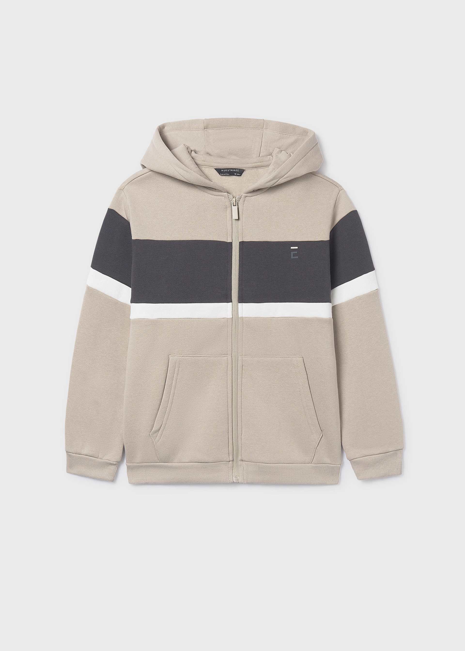 Boy Color Block Zip Up Hoodie