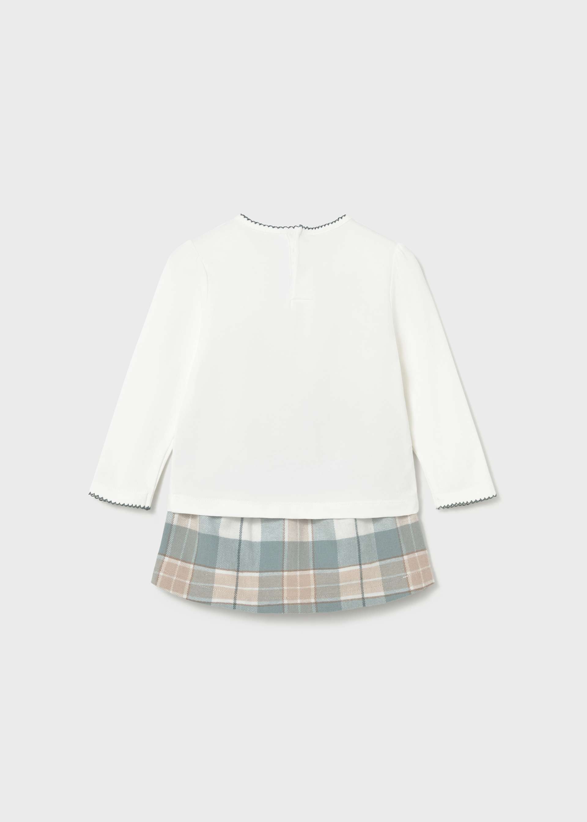 Baby set with plaid skirt