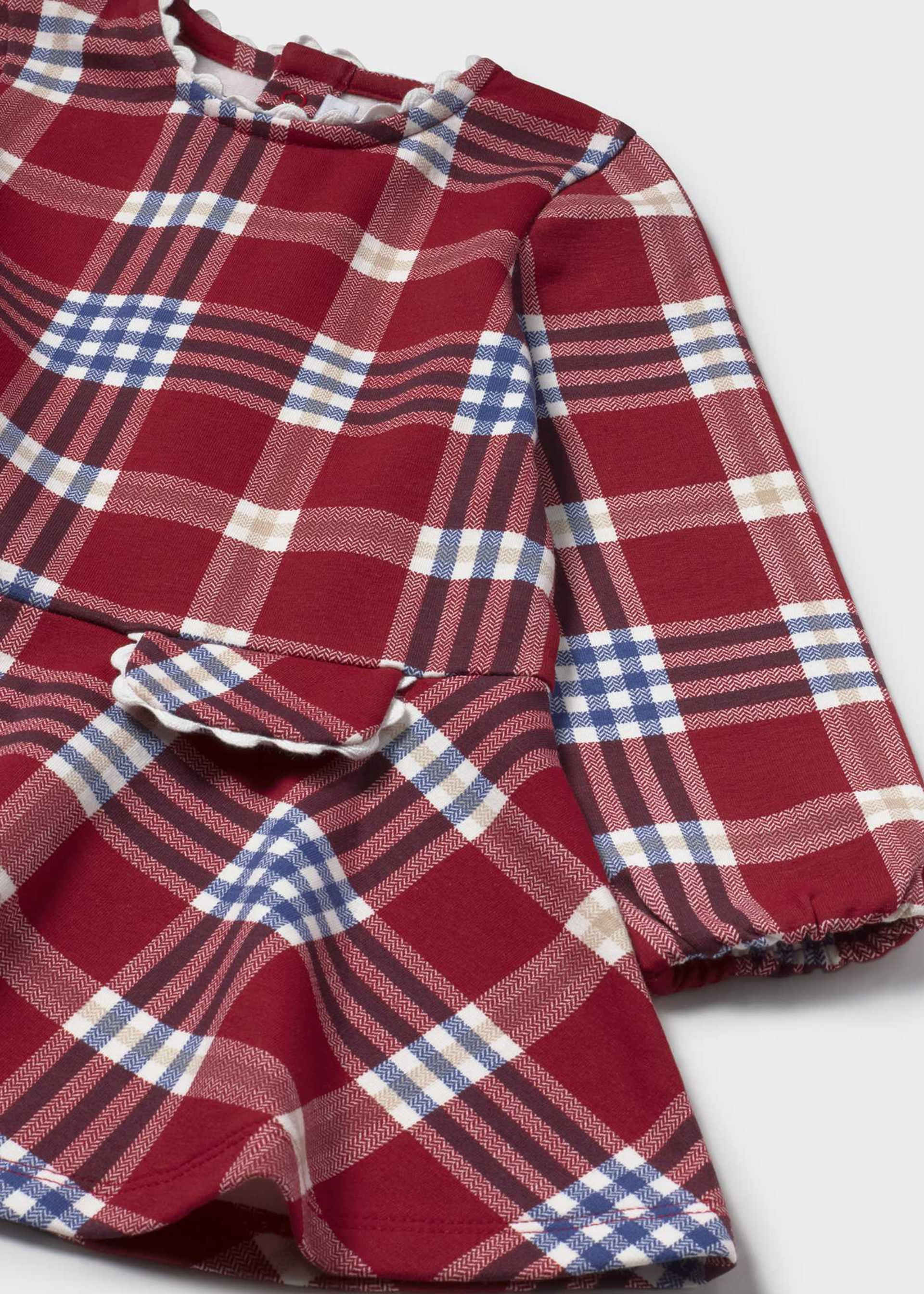 Vestido felpa cuadros bebé