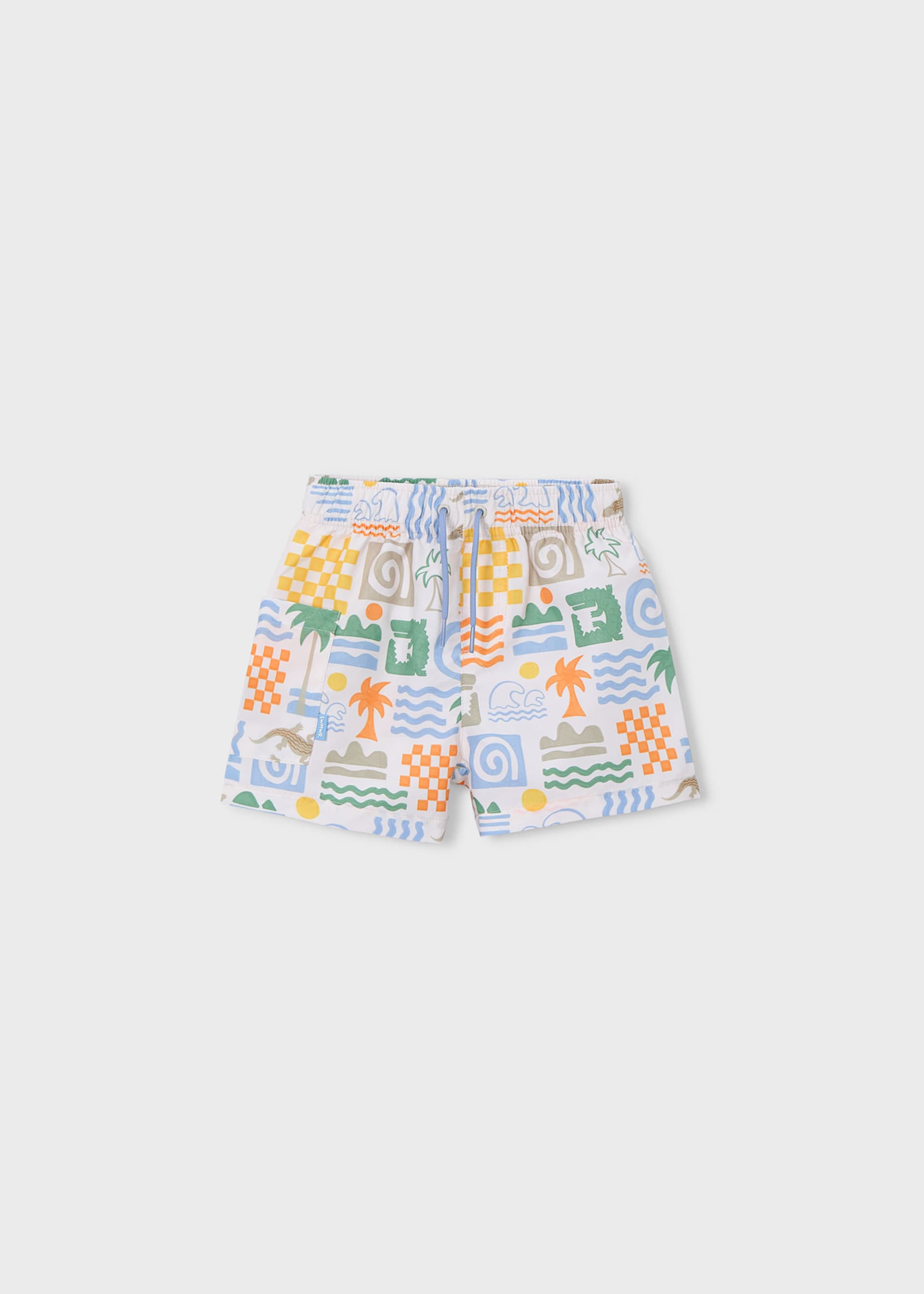 Bermuda-Badeshorts Printmotiv Jungen