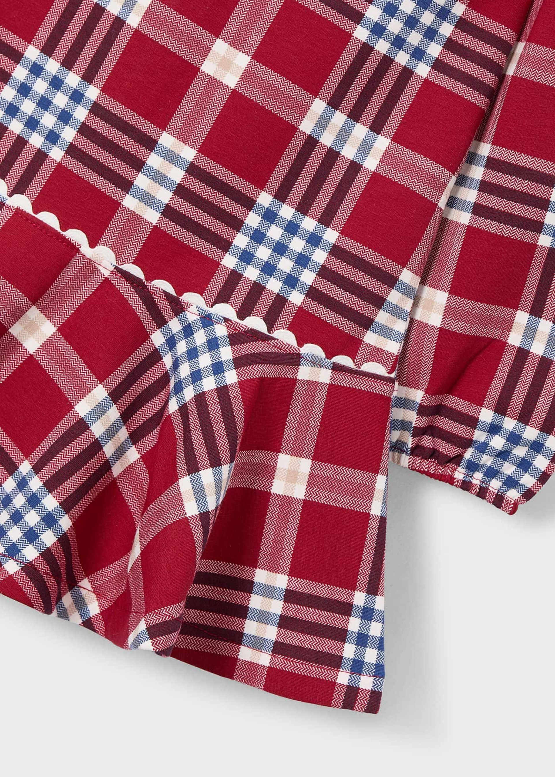 Vestido felpa cuadros niña