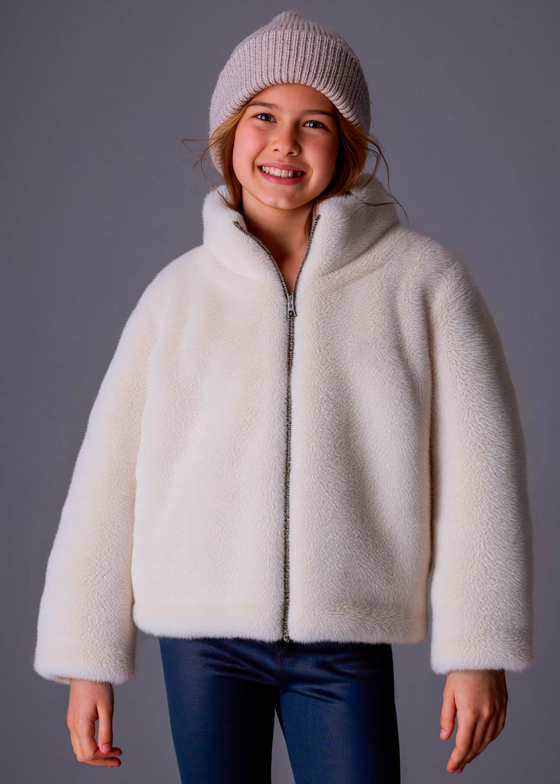 Girls fur coat