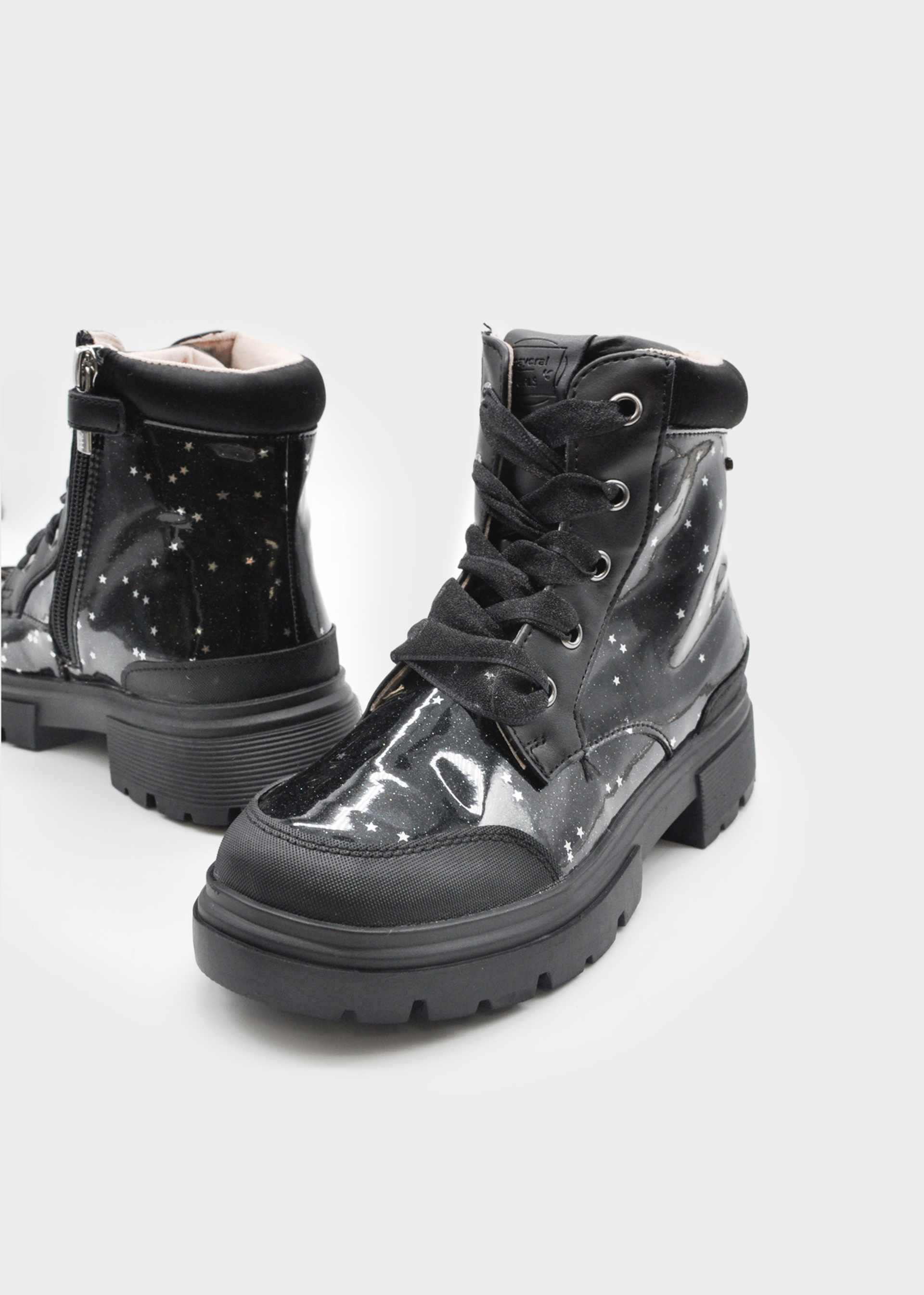 Girl Glitter Biker Ankle Boots