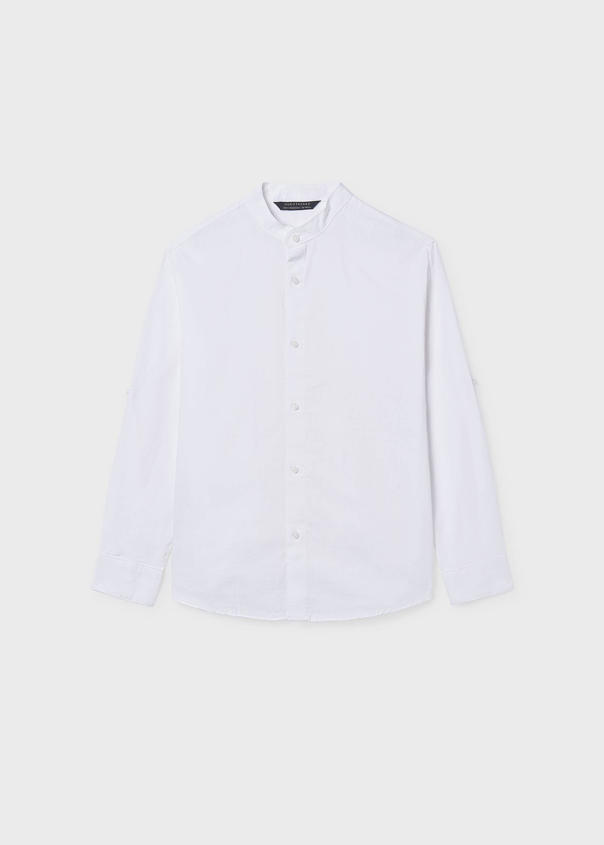 Camisa manga comprida gola mao rapaz