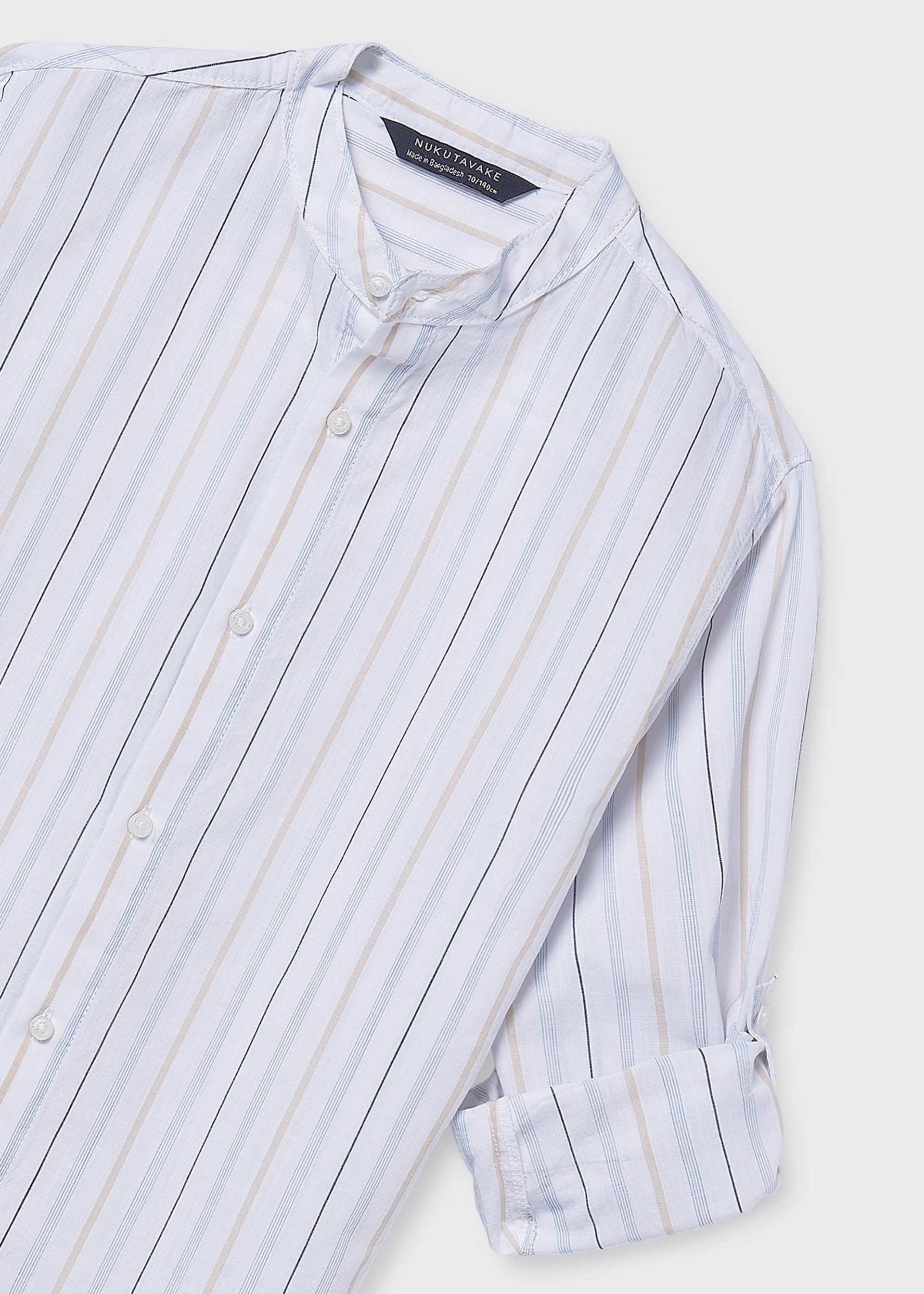 Camisa manga comprida gola mao rapaz