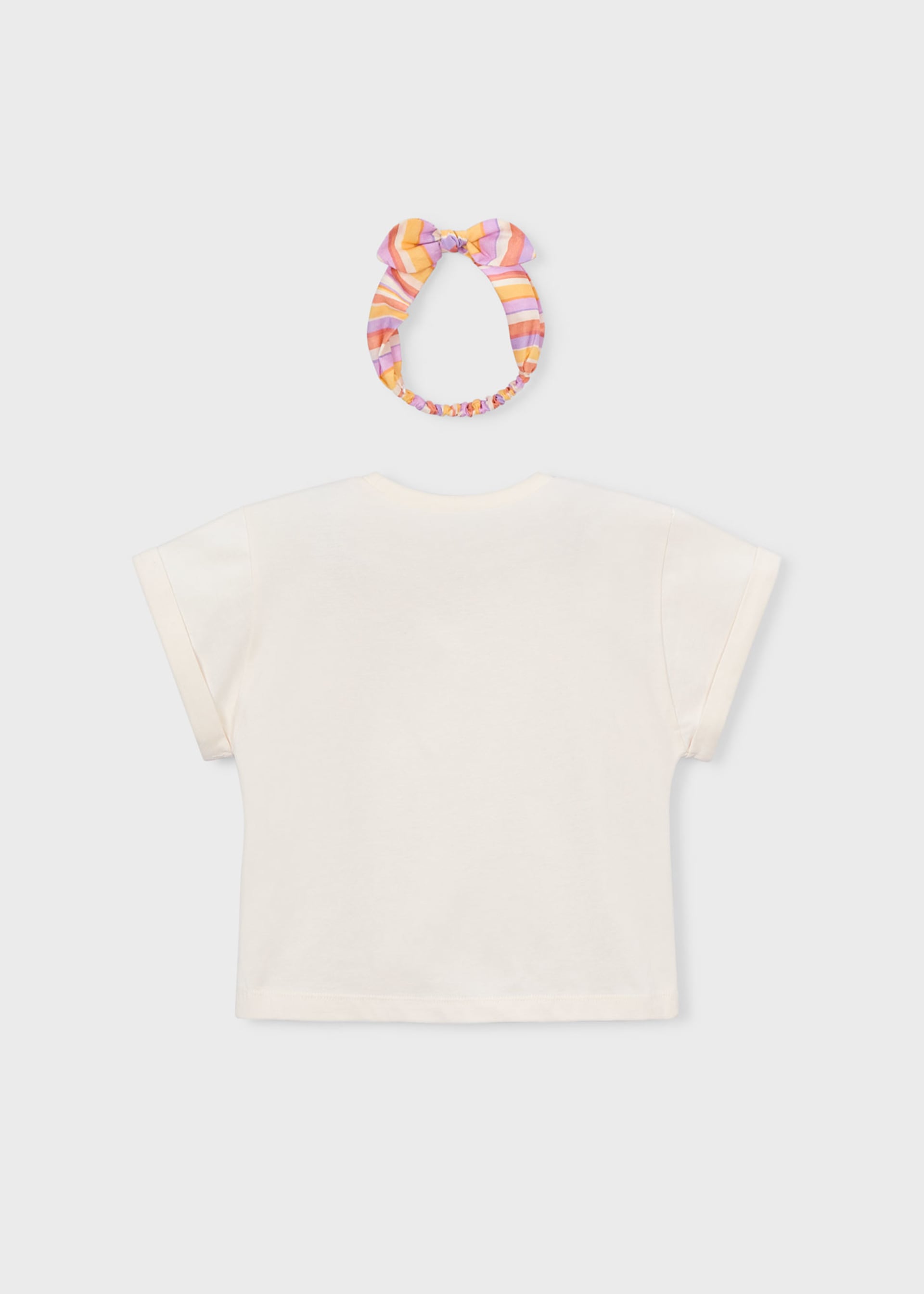 Playera con scrunchie estampada niña
