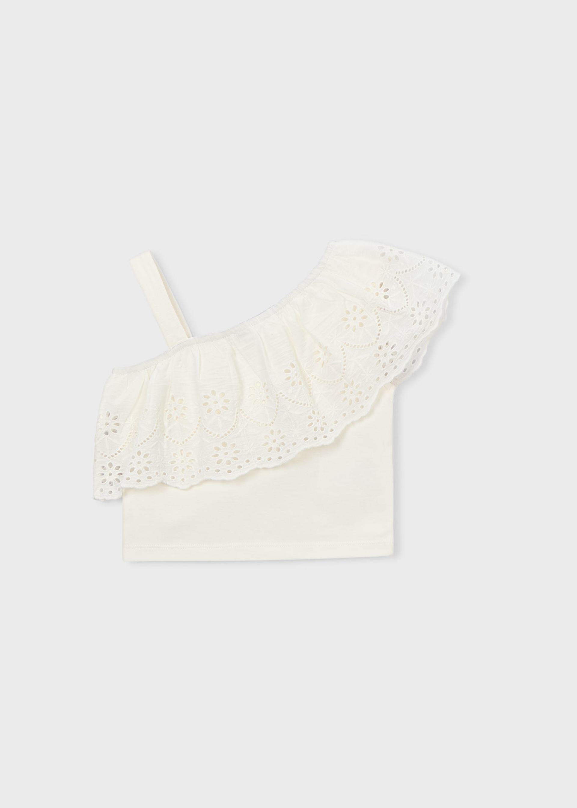 Camiseta de tirantes con volante niña