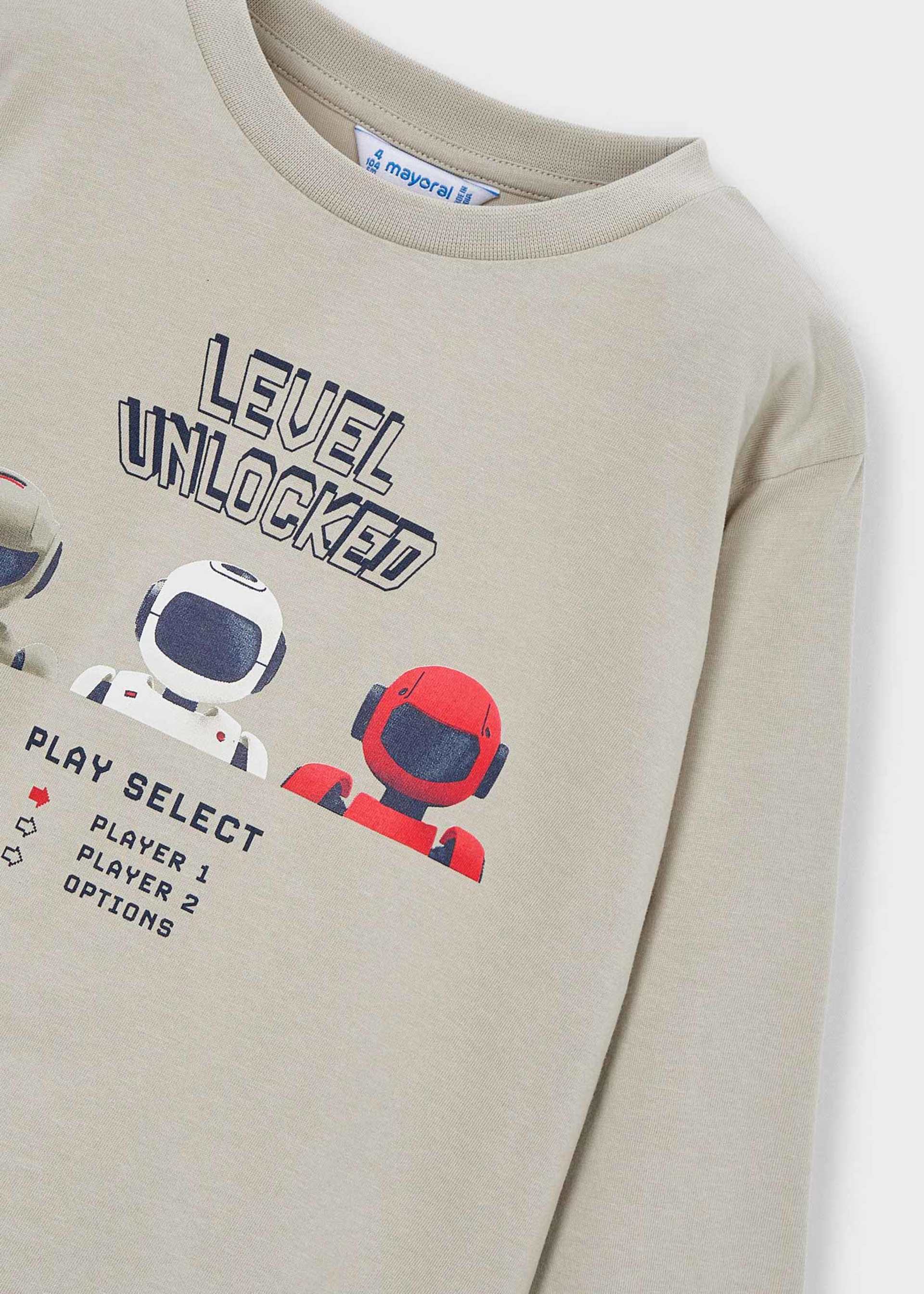 Maglietta manica lunga serigrafia bambino