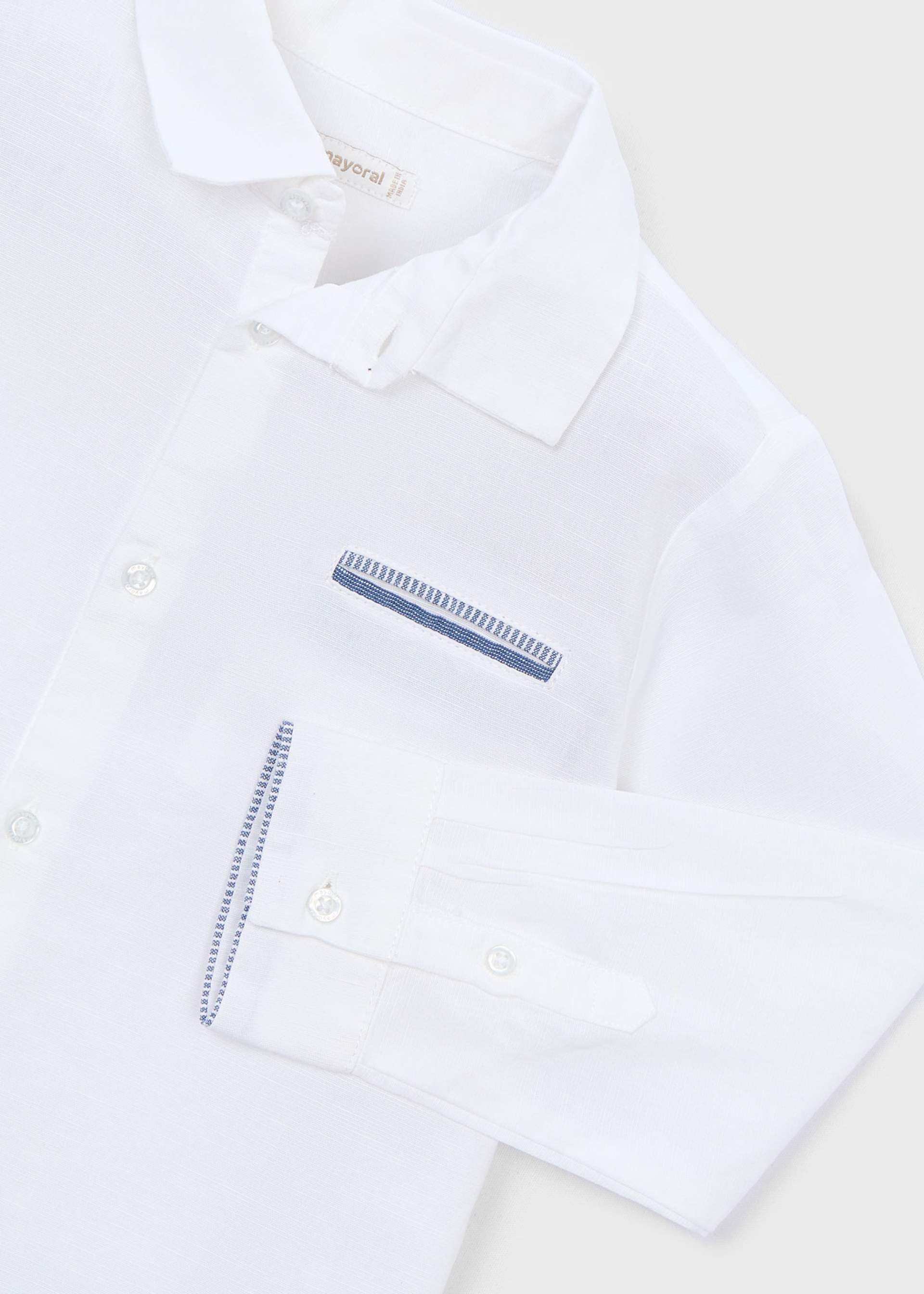 Camisa manga comprida com linho elegante menino