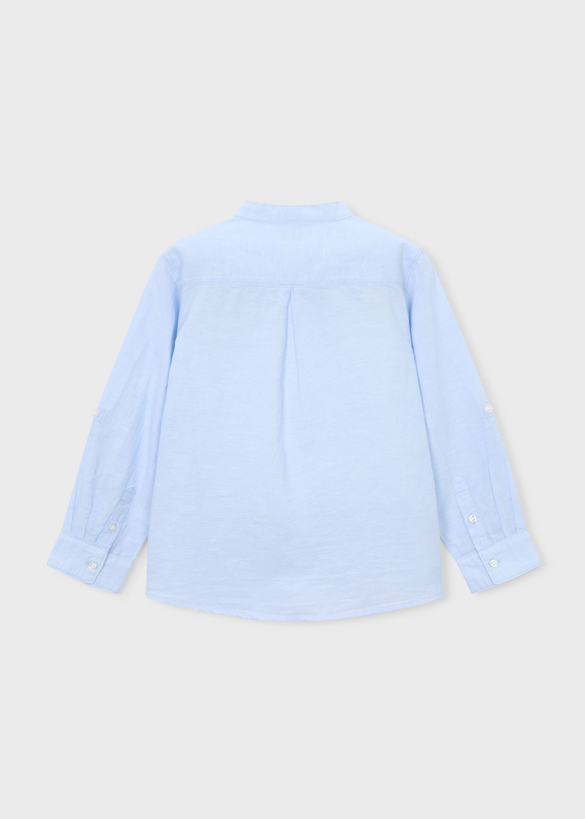 Camicia manica lunga in lino colletto alla correana bambino