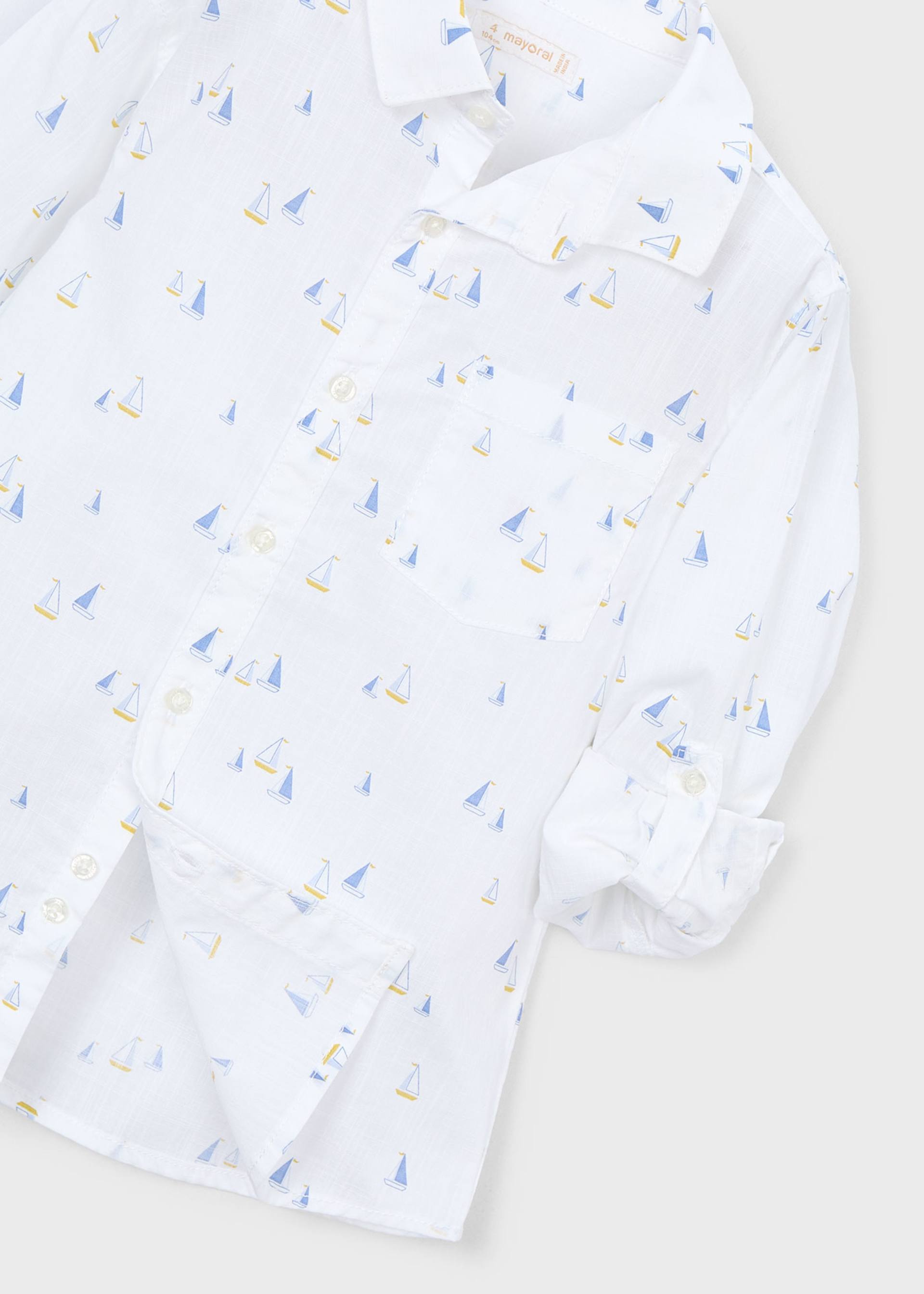 Camisa manga comprida com linho menino