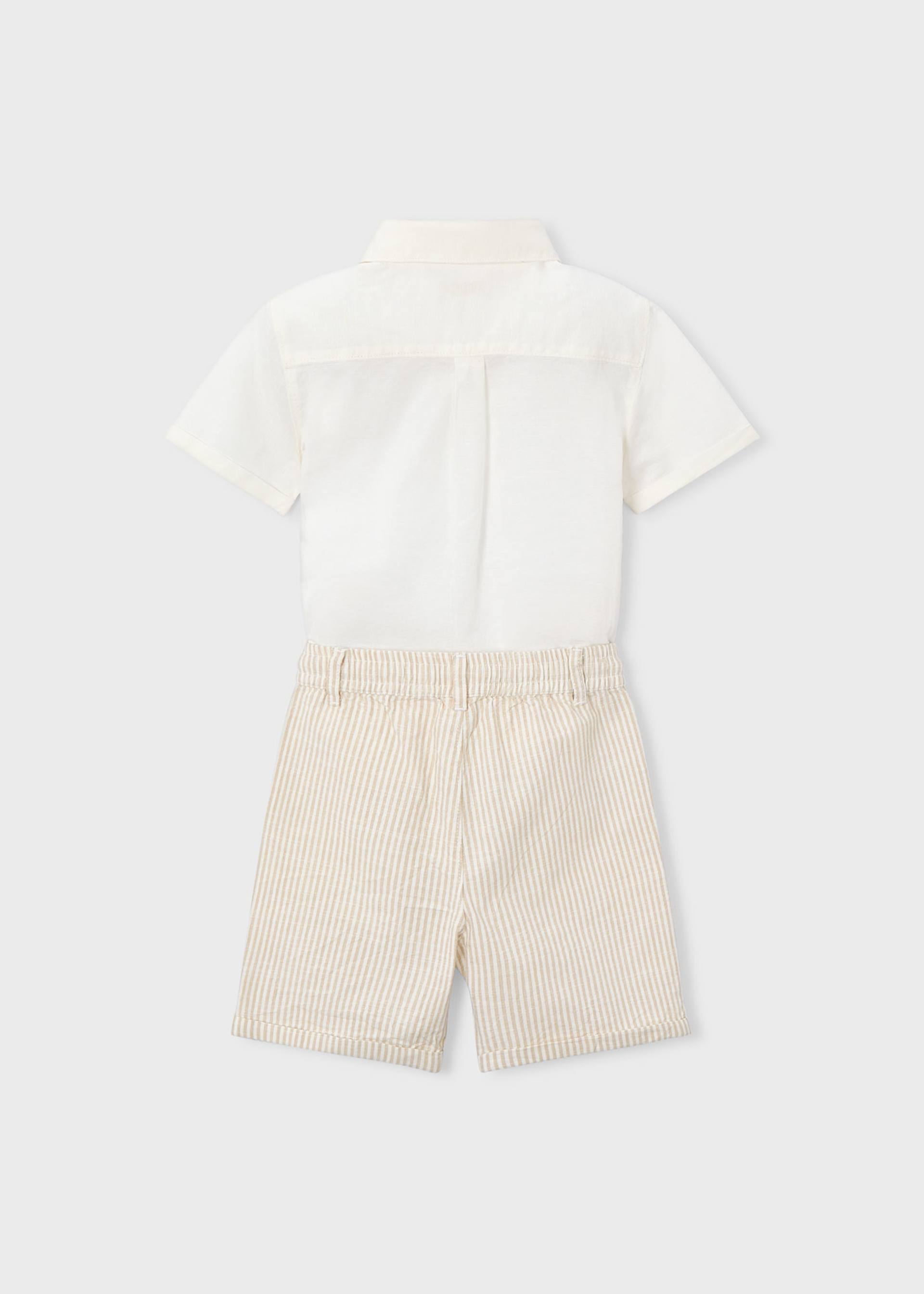 Completo bermuda e camicia in lino bambino