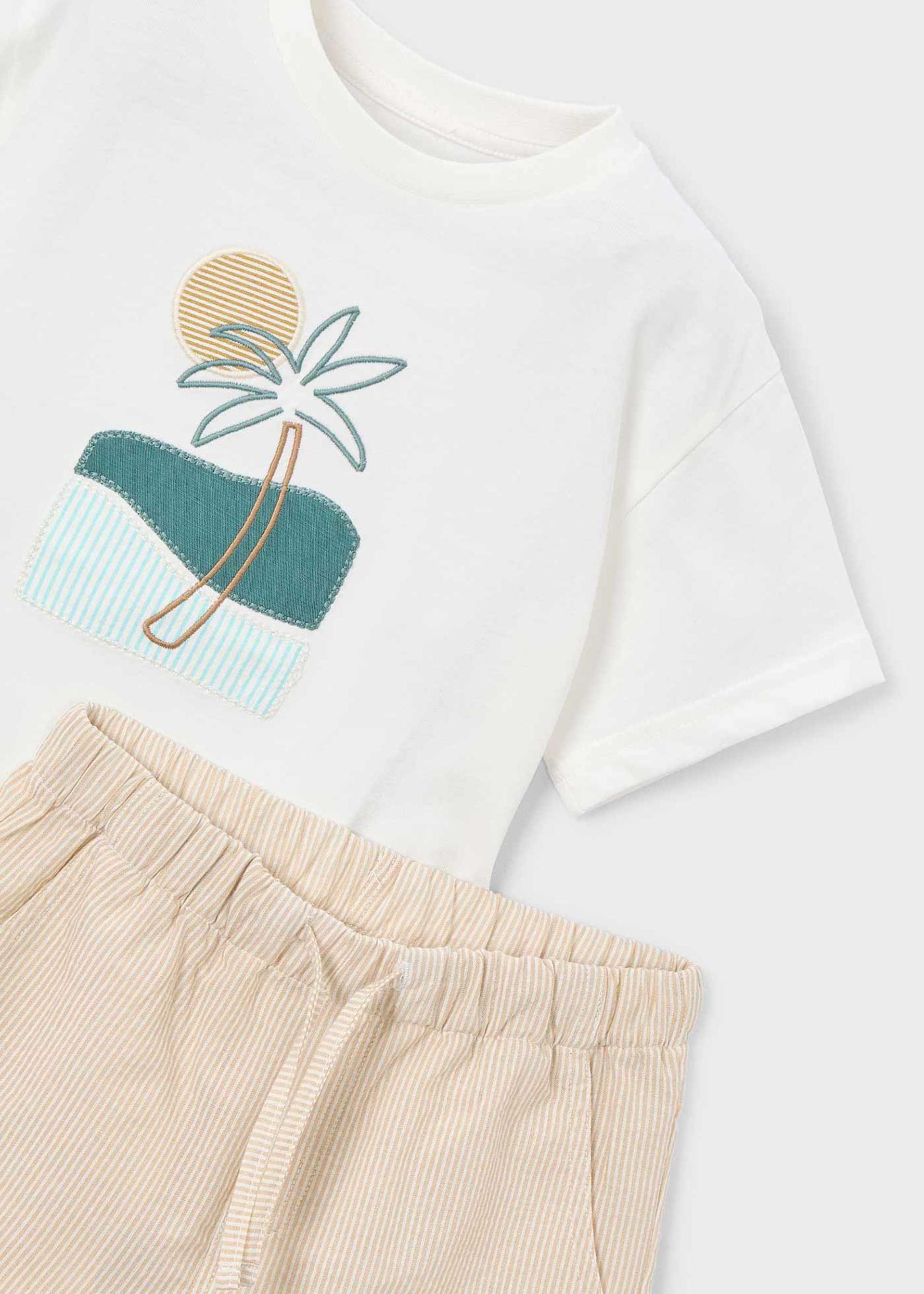 Set Bermudas und T-Shirt bestickt Jungen