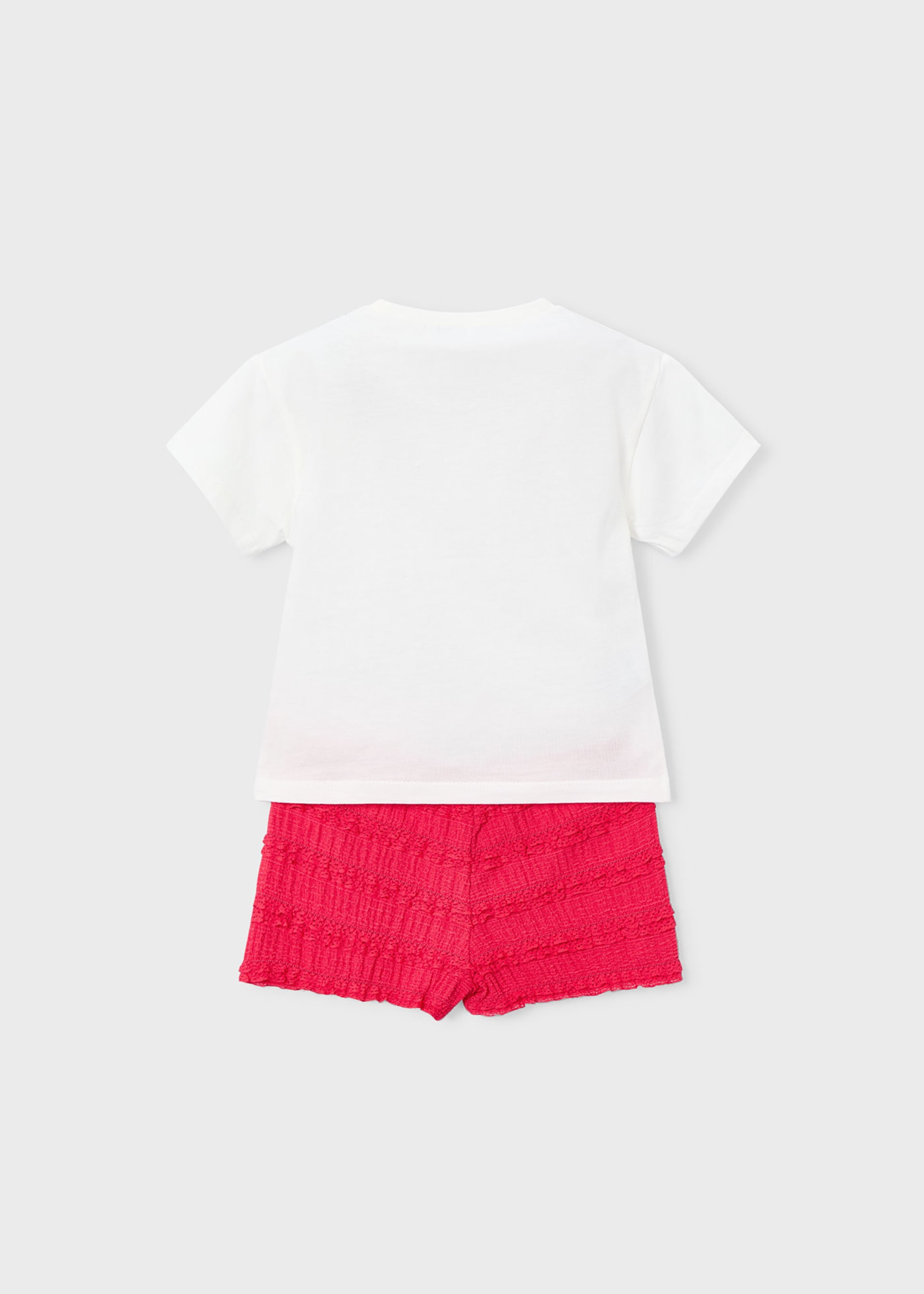 Conjunto short holanes y playera estampada niña