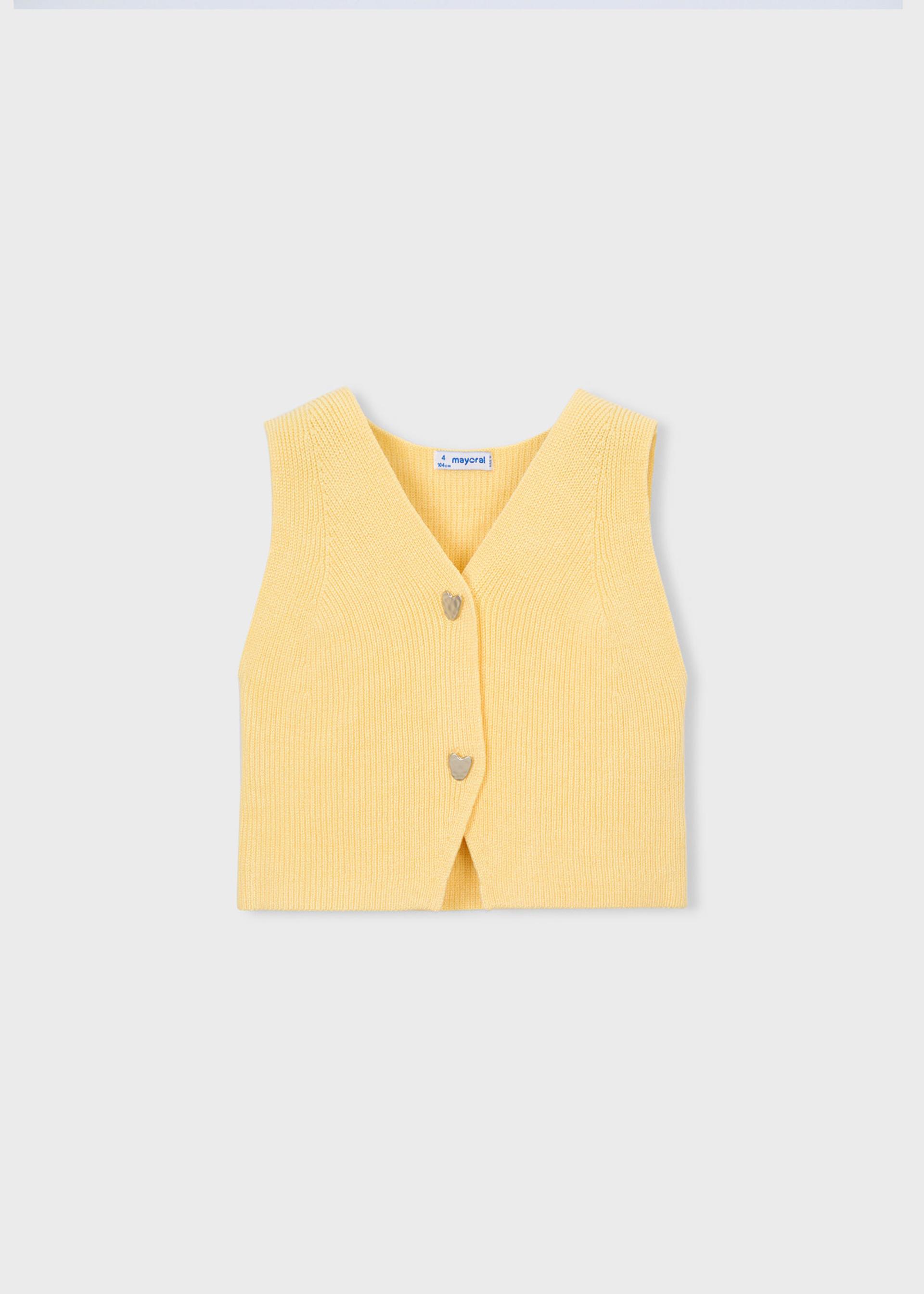 Girl's knitted waistcoat with buttons