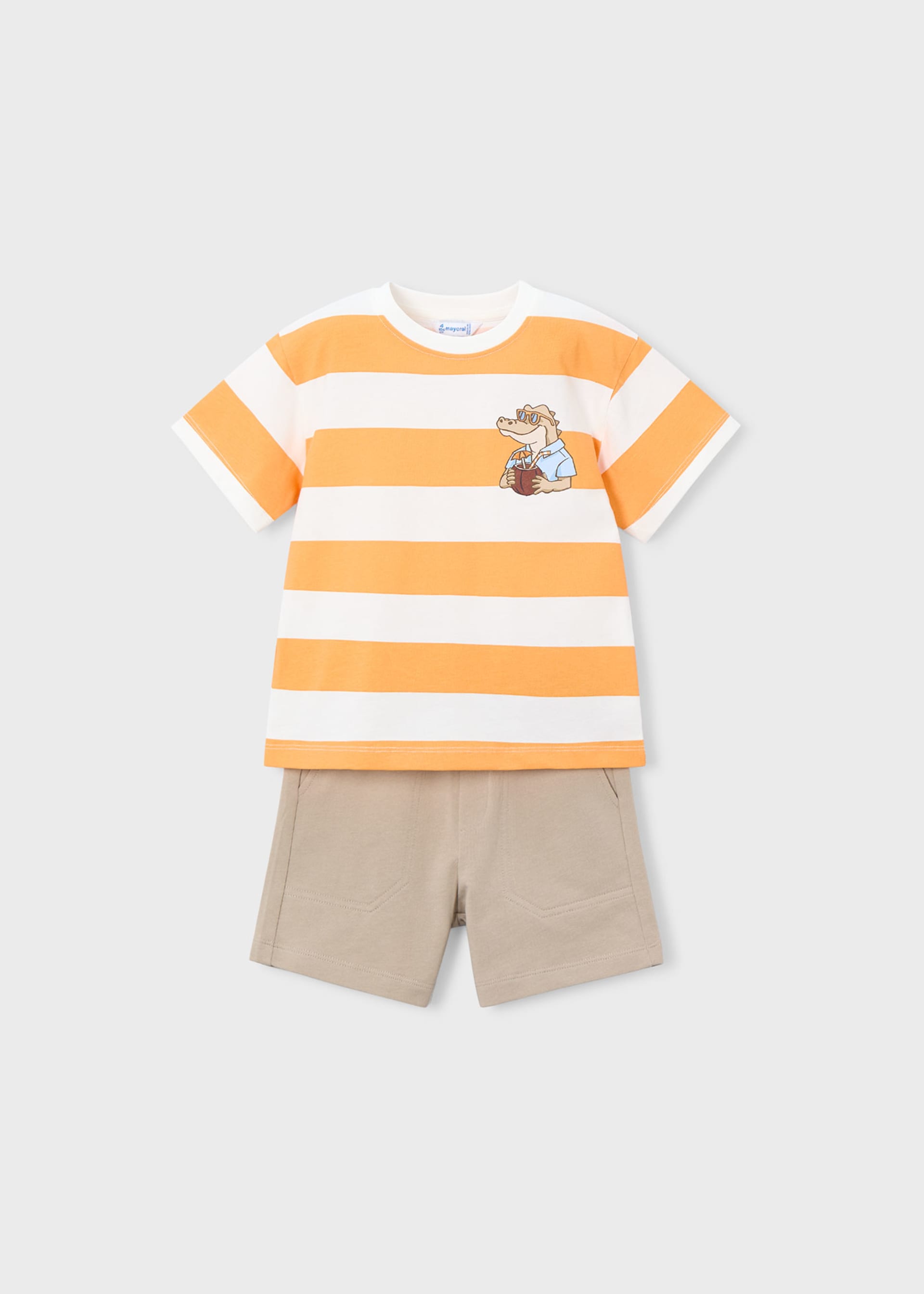 Conjunto pantalón y camiseta de rayas niño