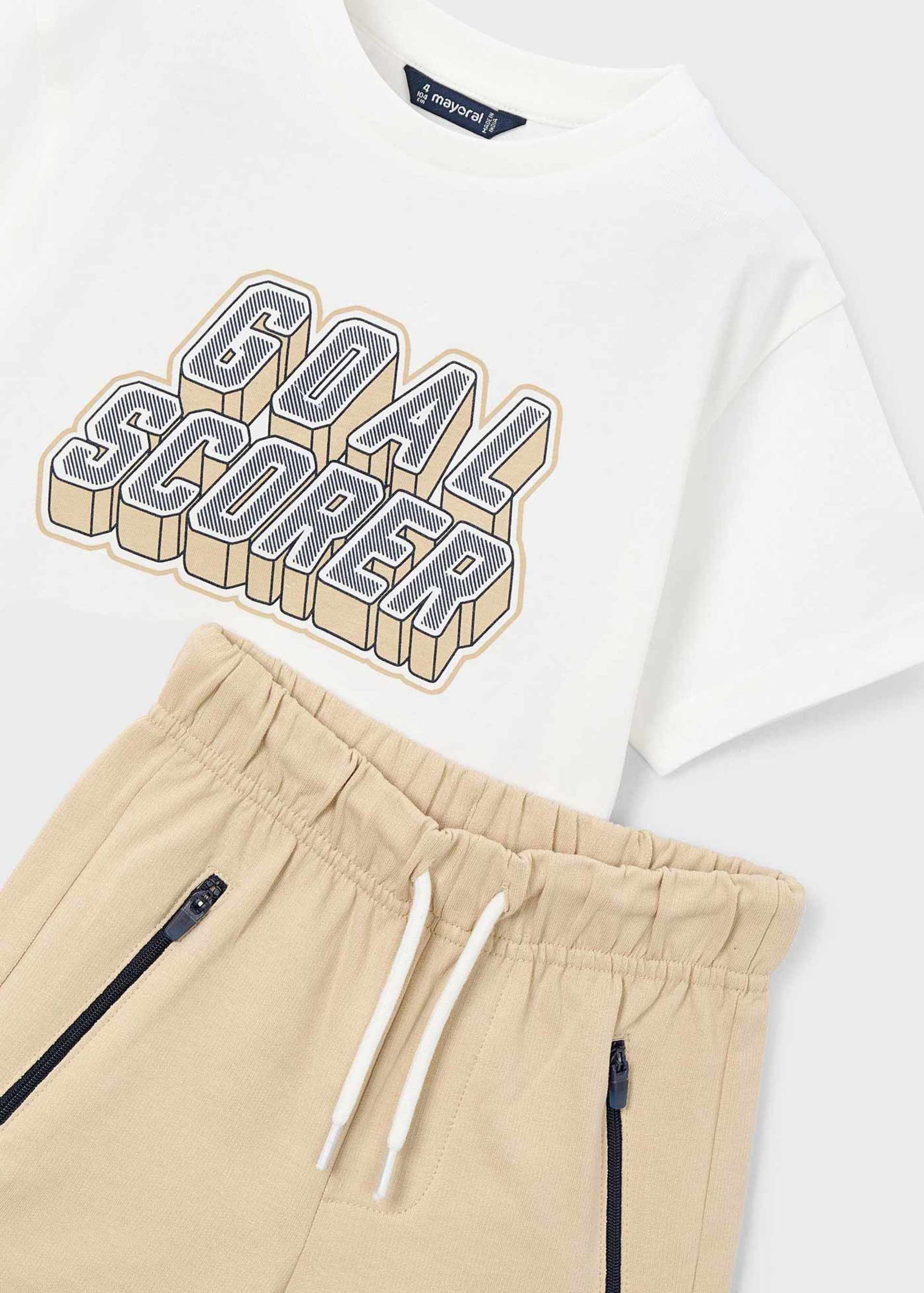 Conjunto pantalón y camiseta letras niño