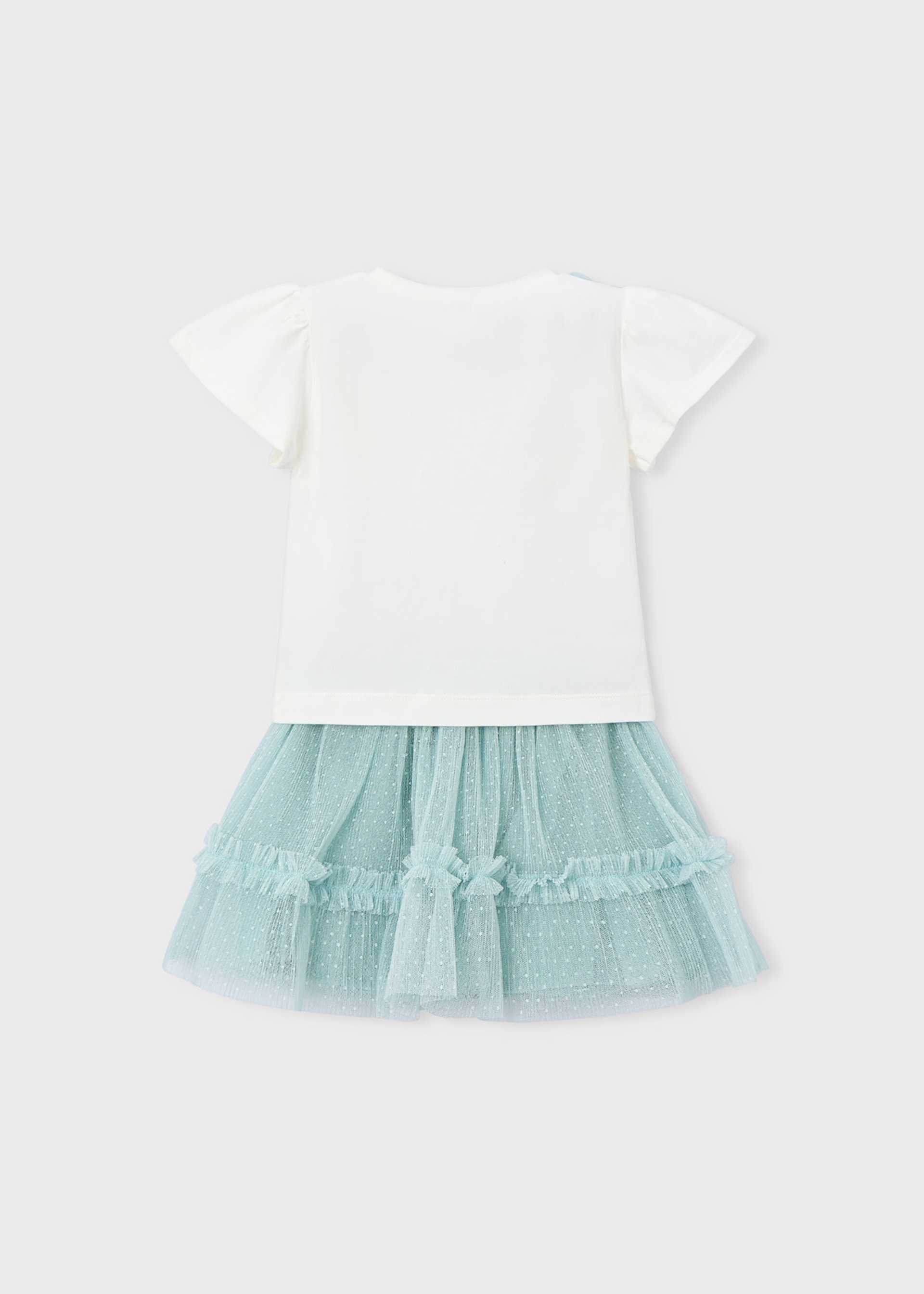 Tulle skirt and T-shirt set for girls