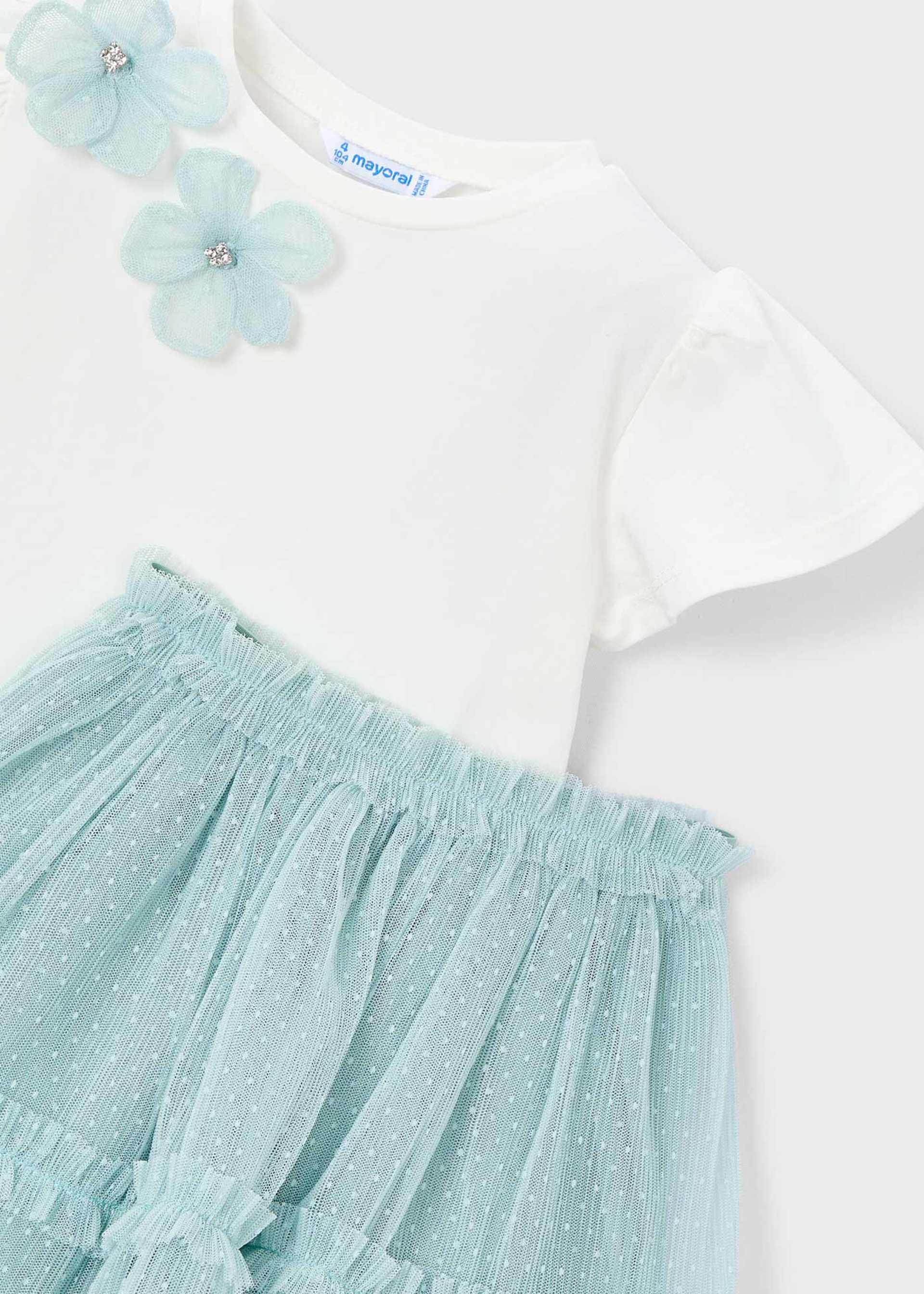 Conjunto falda tul y camiseta niña