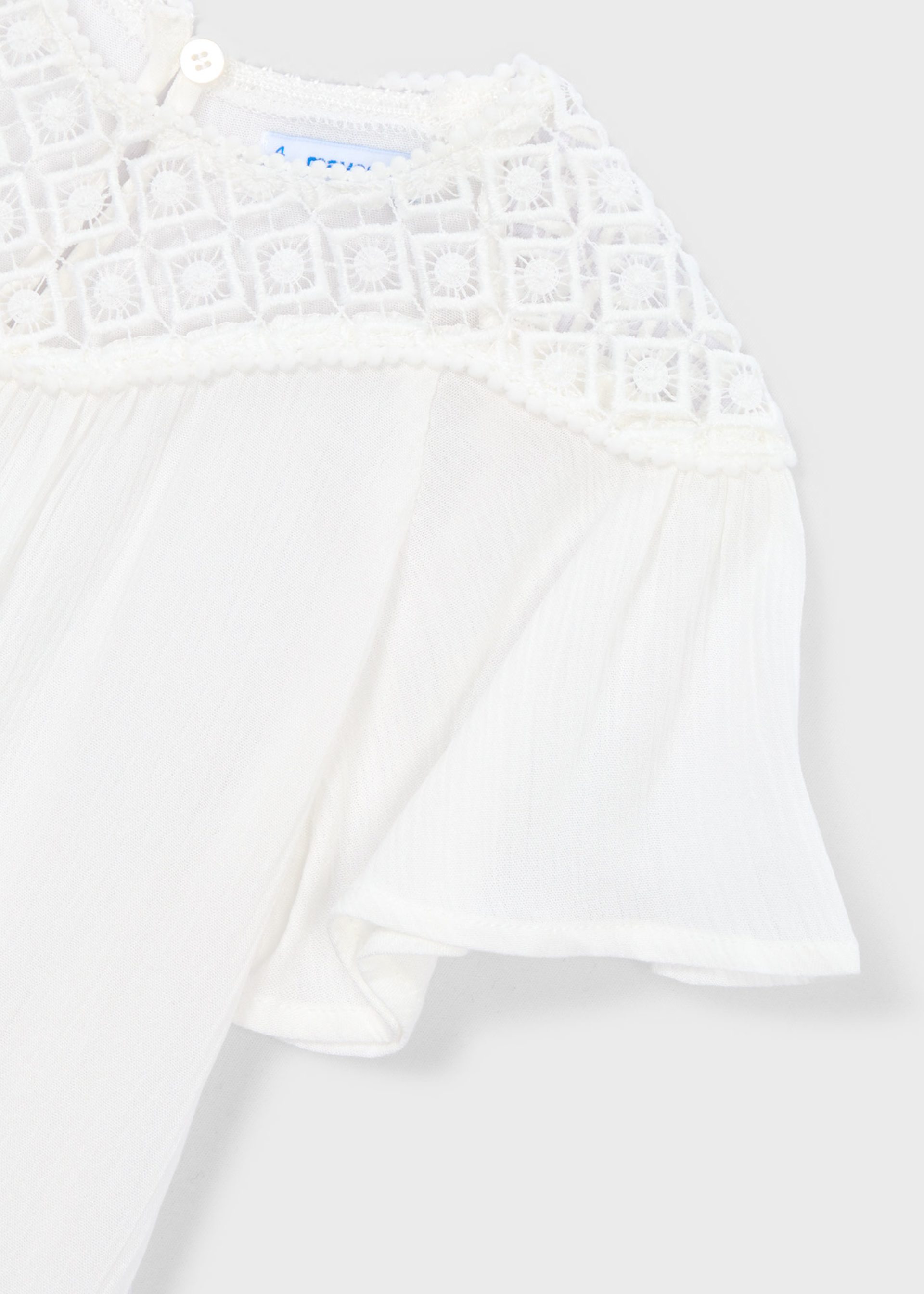 Blouse combinée guipure fille