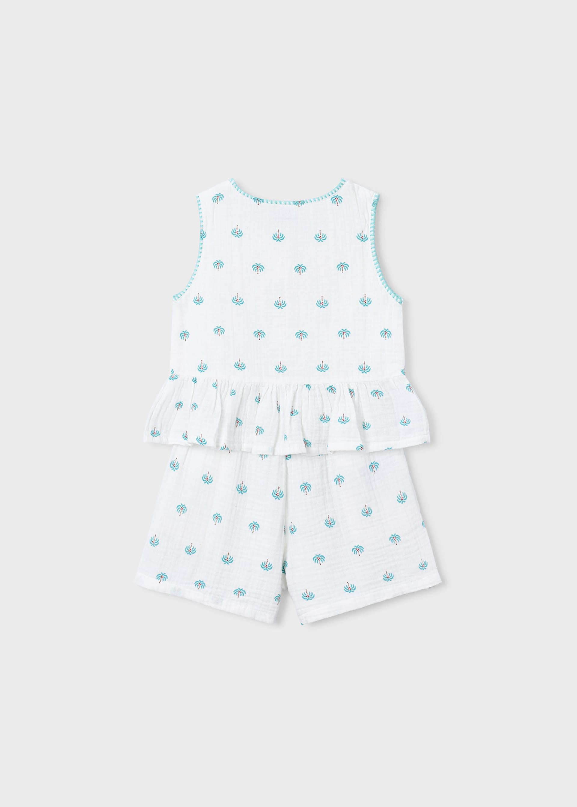 Completo shorts e maglietta stampata bambina