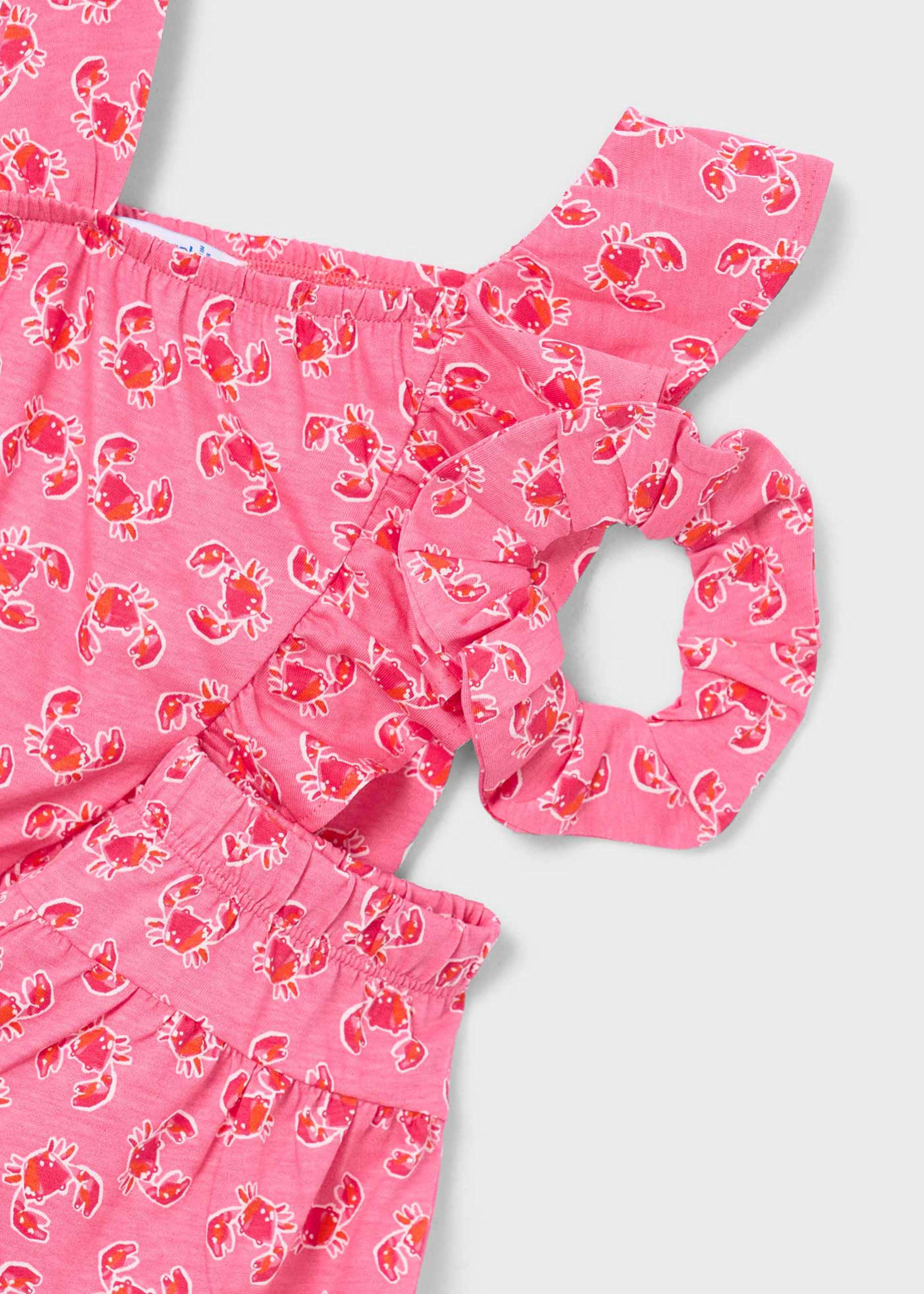 Conjunto estampado con coletero niña