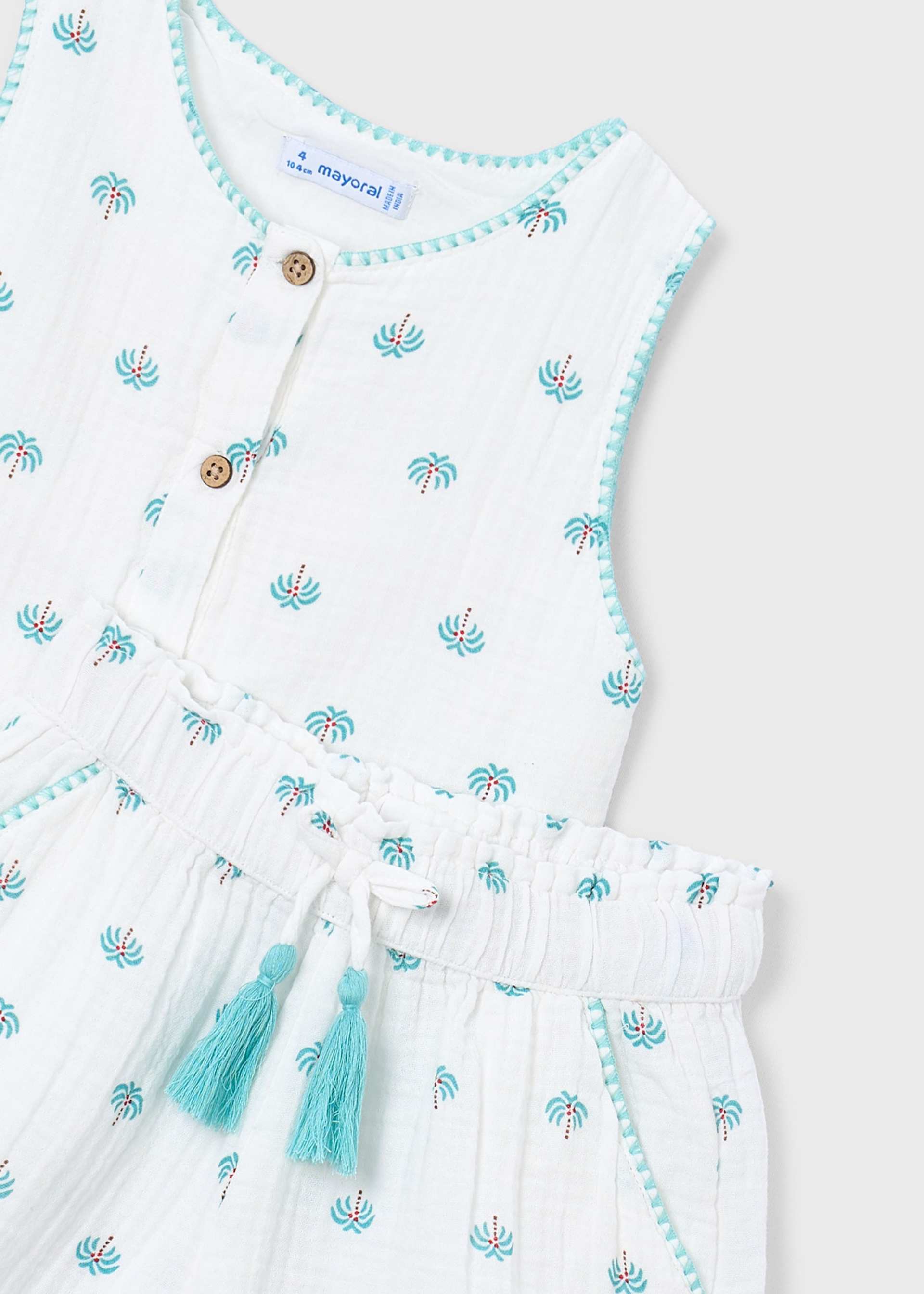 Completo shorts e maglietta stampata bambina