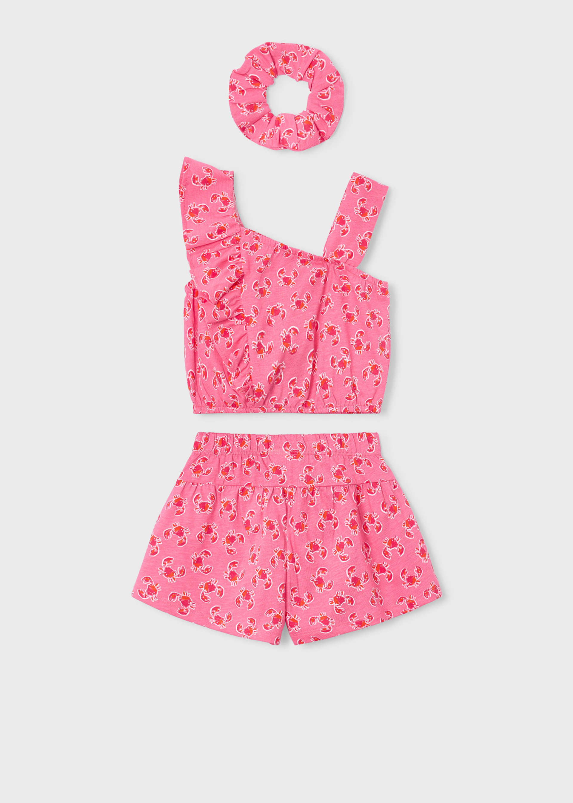 Conjunto estampado con scrunchie niña