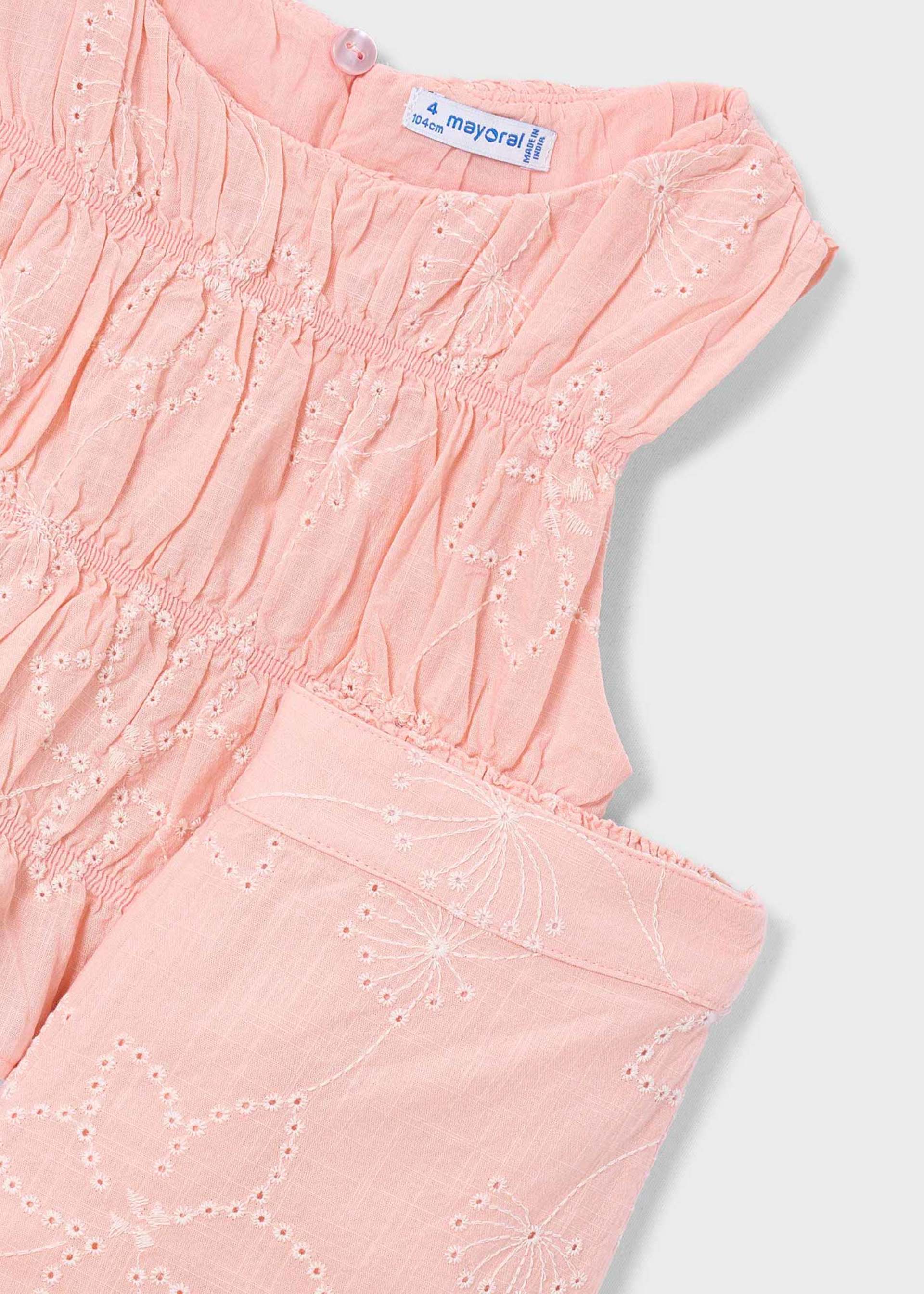 Conjunto calças e top franzido menina